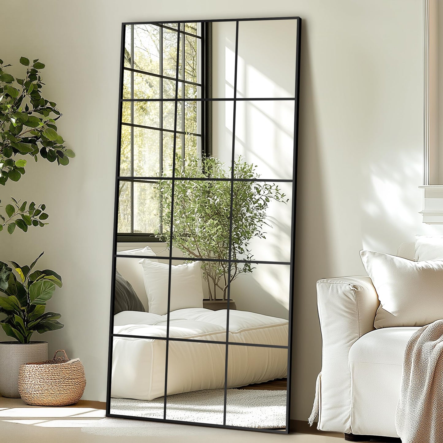 A8 Window Pane Decorative Wall Mirror
