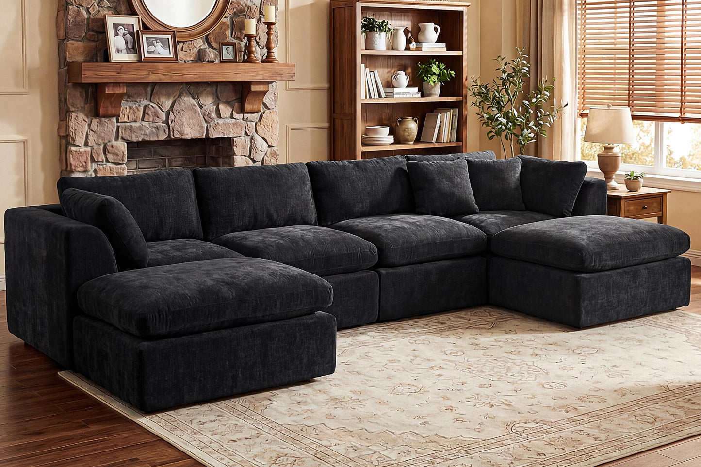 Oversized Cloud Sectional Sofa with Ottoman