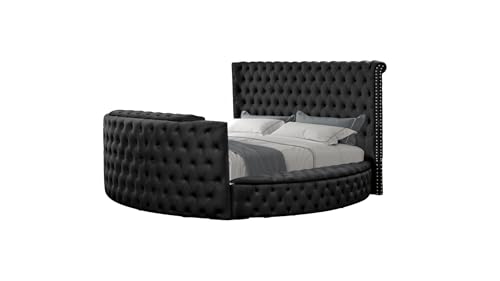 Modern Crystal Tufted King Bed