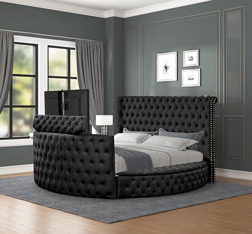Modern Crystal Tufted King Bed