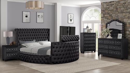 Modern Crystal Tufted King Bed