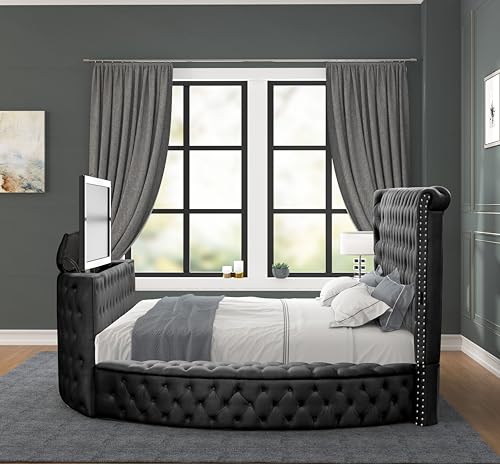 Modern Crystal Tufted King Bed
