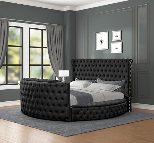 Modern Crystal Tufted King Bed