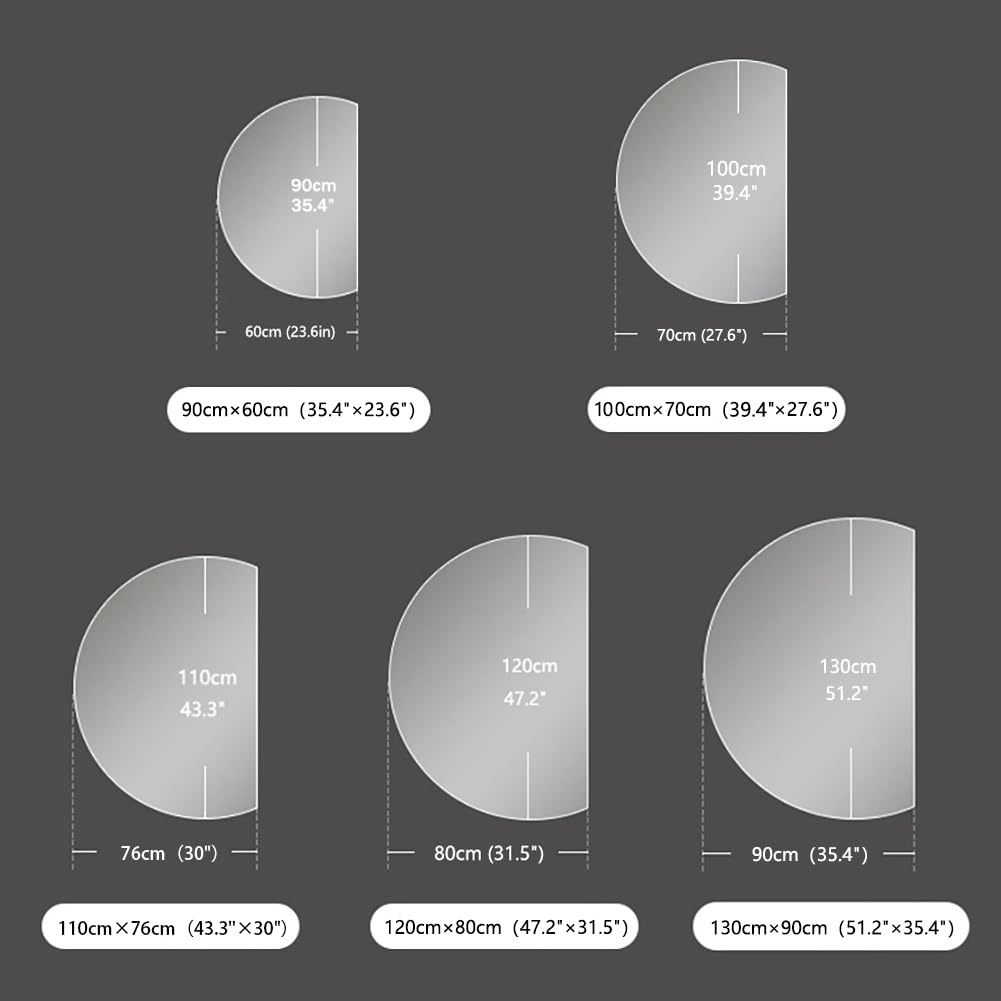 Modern Half Moon LED Wall Mirror