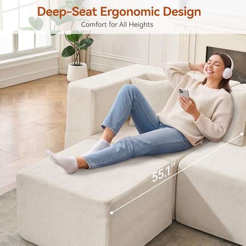 Modular Sectional Sofa with Ottoman