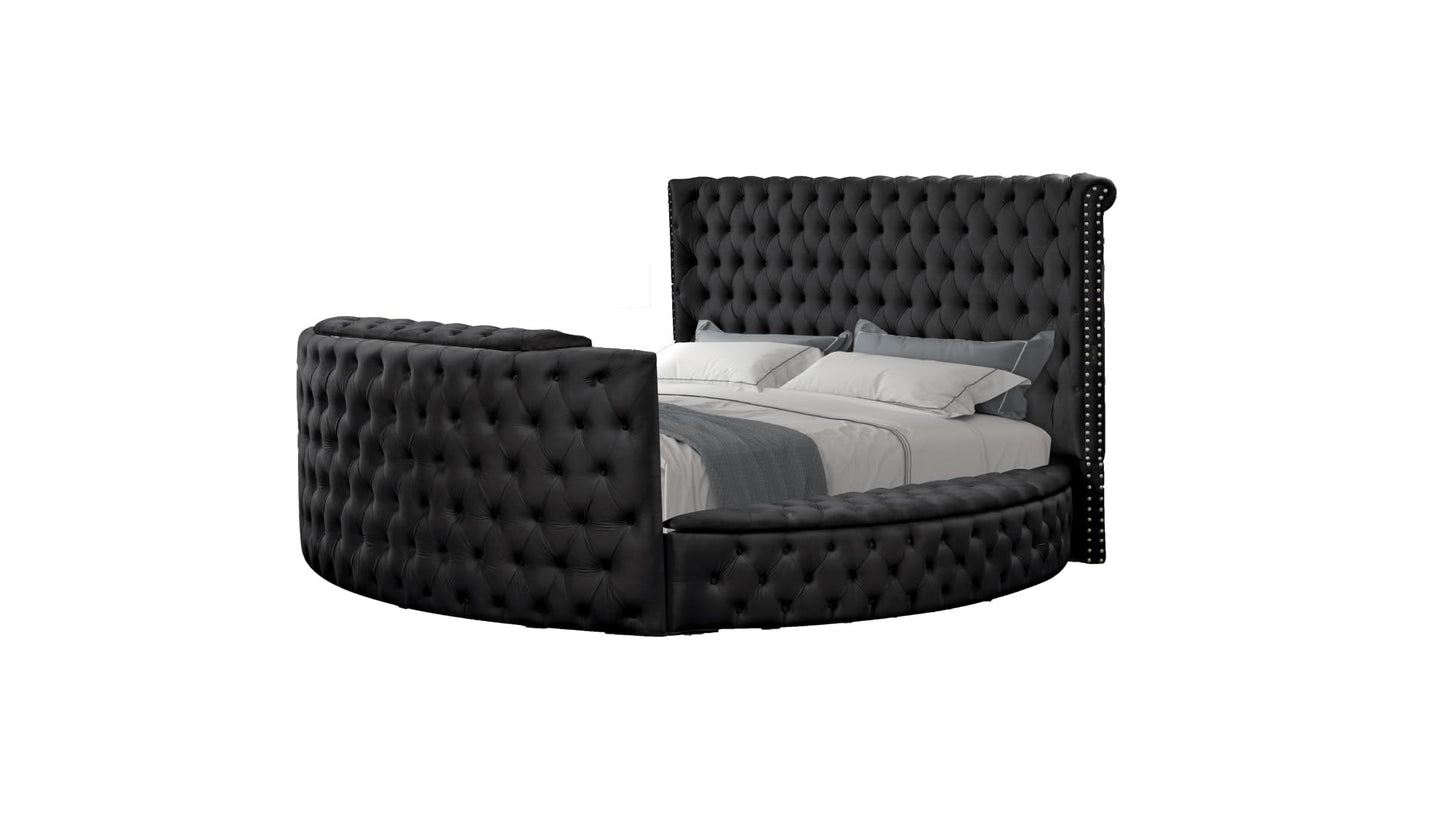 Modern Crystal Tufted King Bed