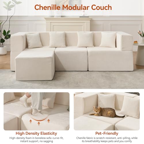 Modular Sectional Sofa with Ottoman