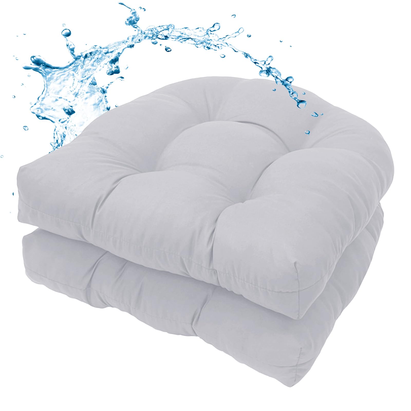 Water-Repellent Outdoor Chair Cushions Set of 2