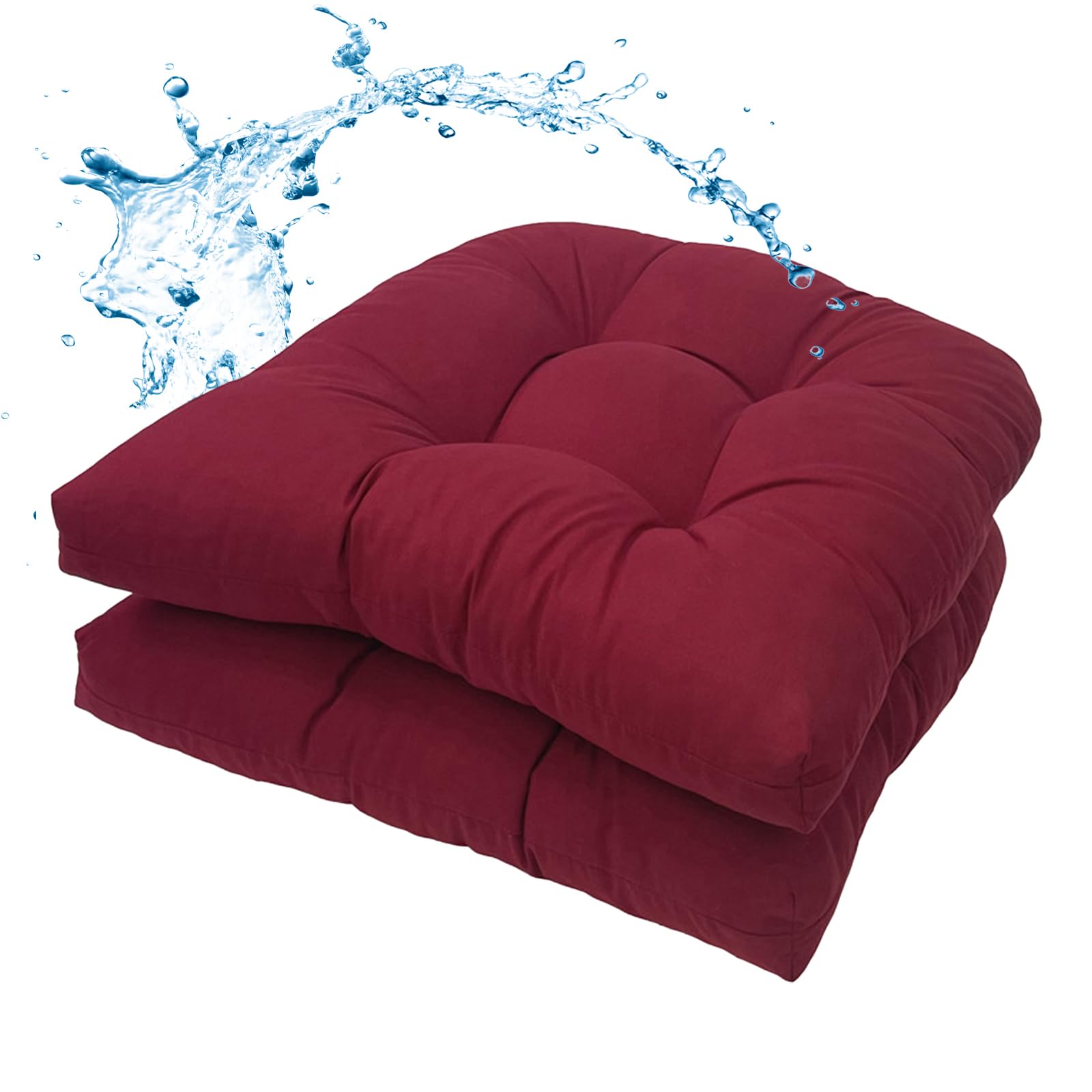 Water-Repellent Outdoor Chair Cushions Set of 2