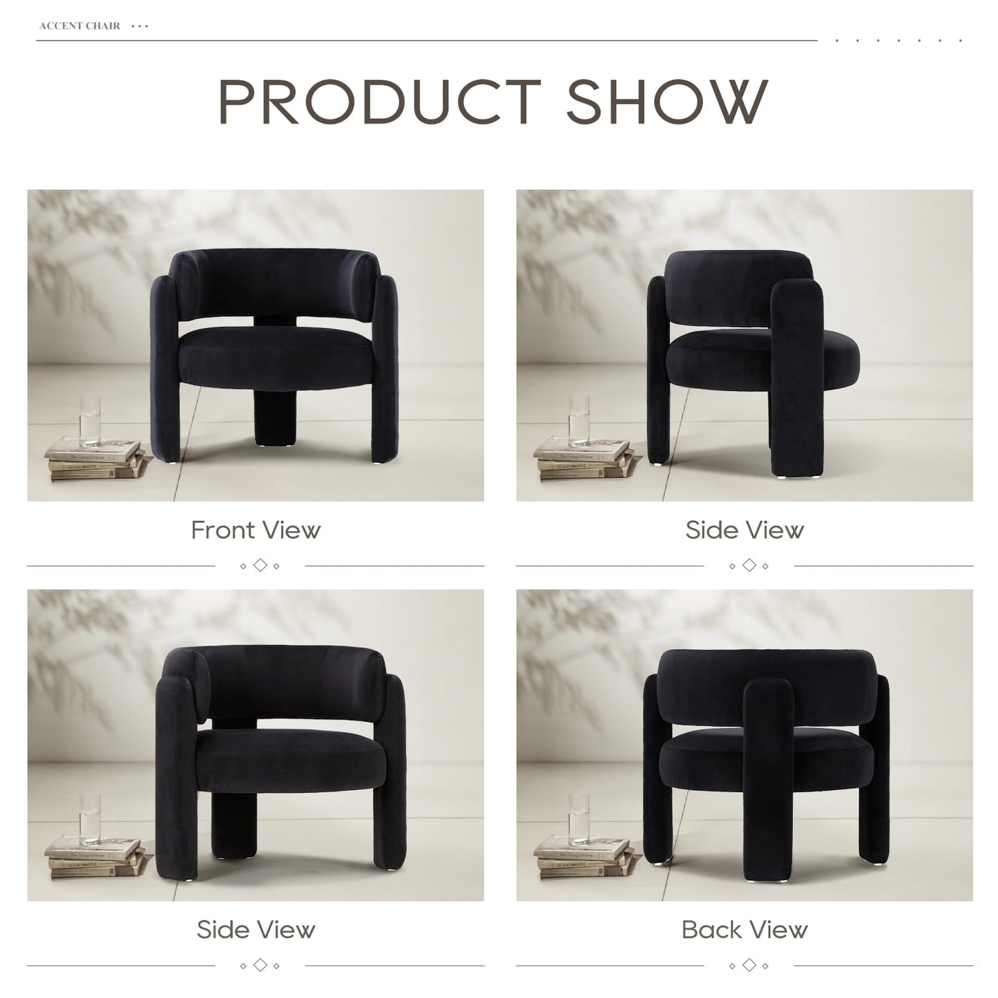 Modern Velvet Barrel Accent Chair