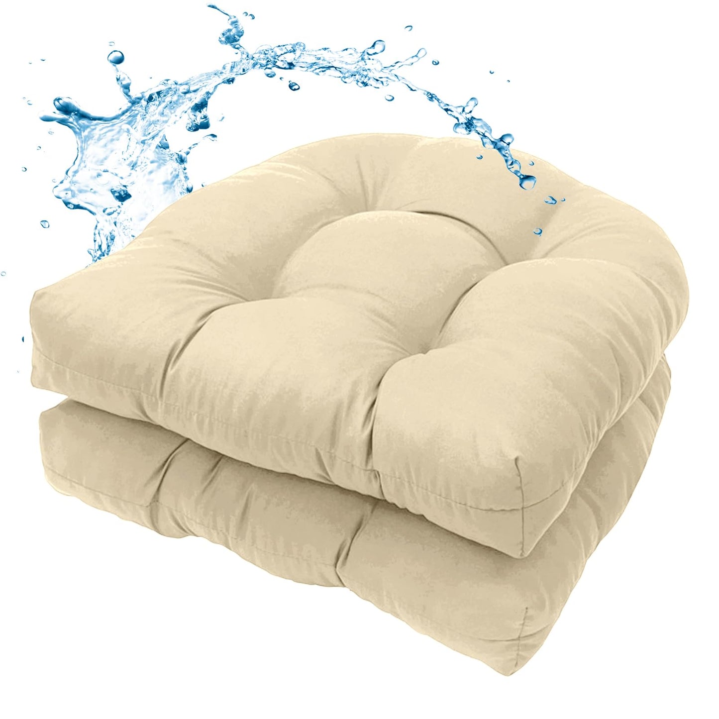 Water-Repellent Outdoor Chair Cushions Set of 2