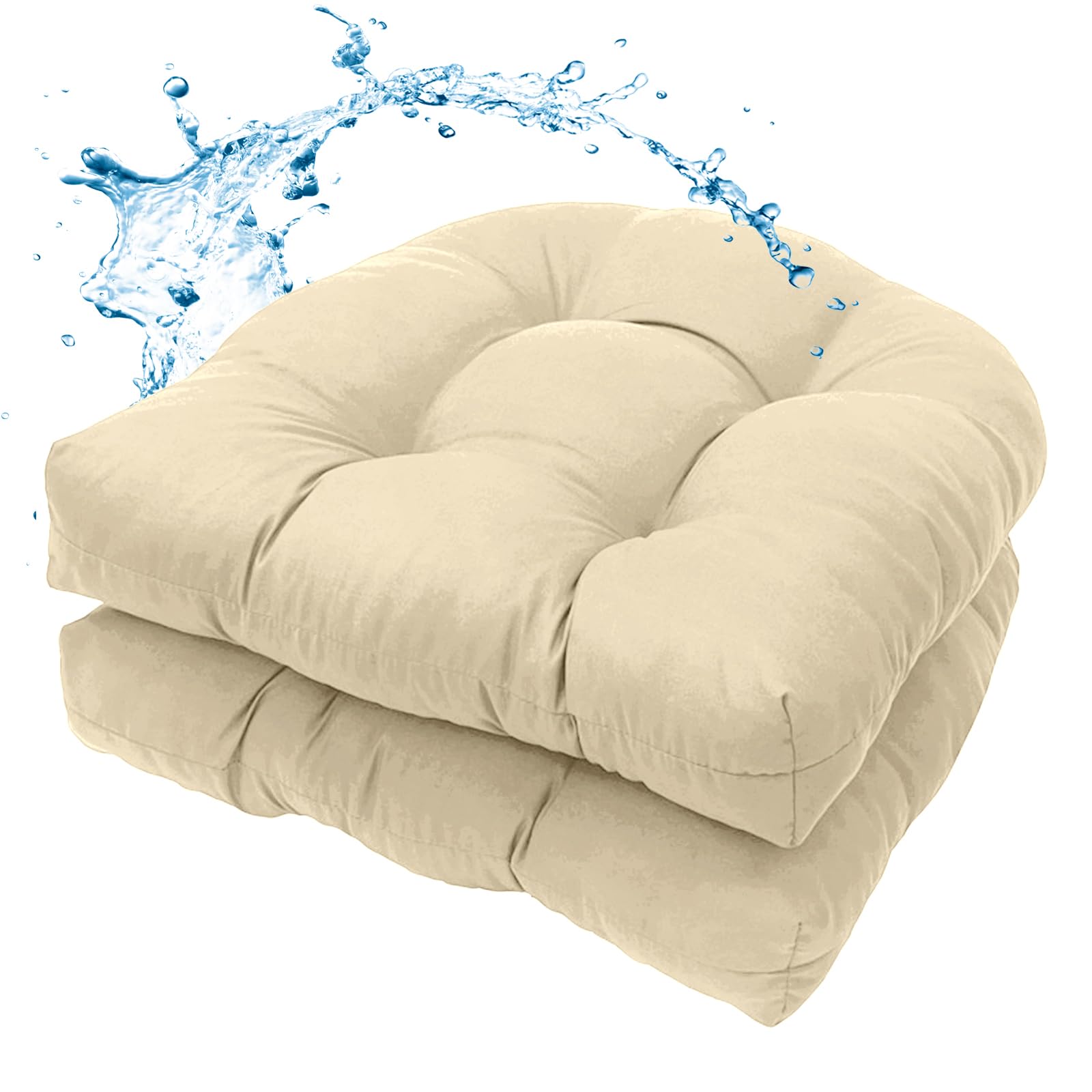 Water-Repellent Outdoor Chair Cushions Set of 2