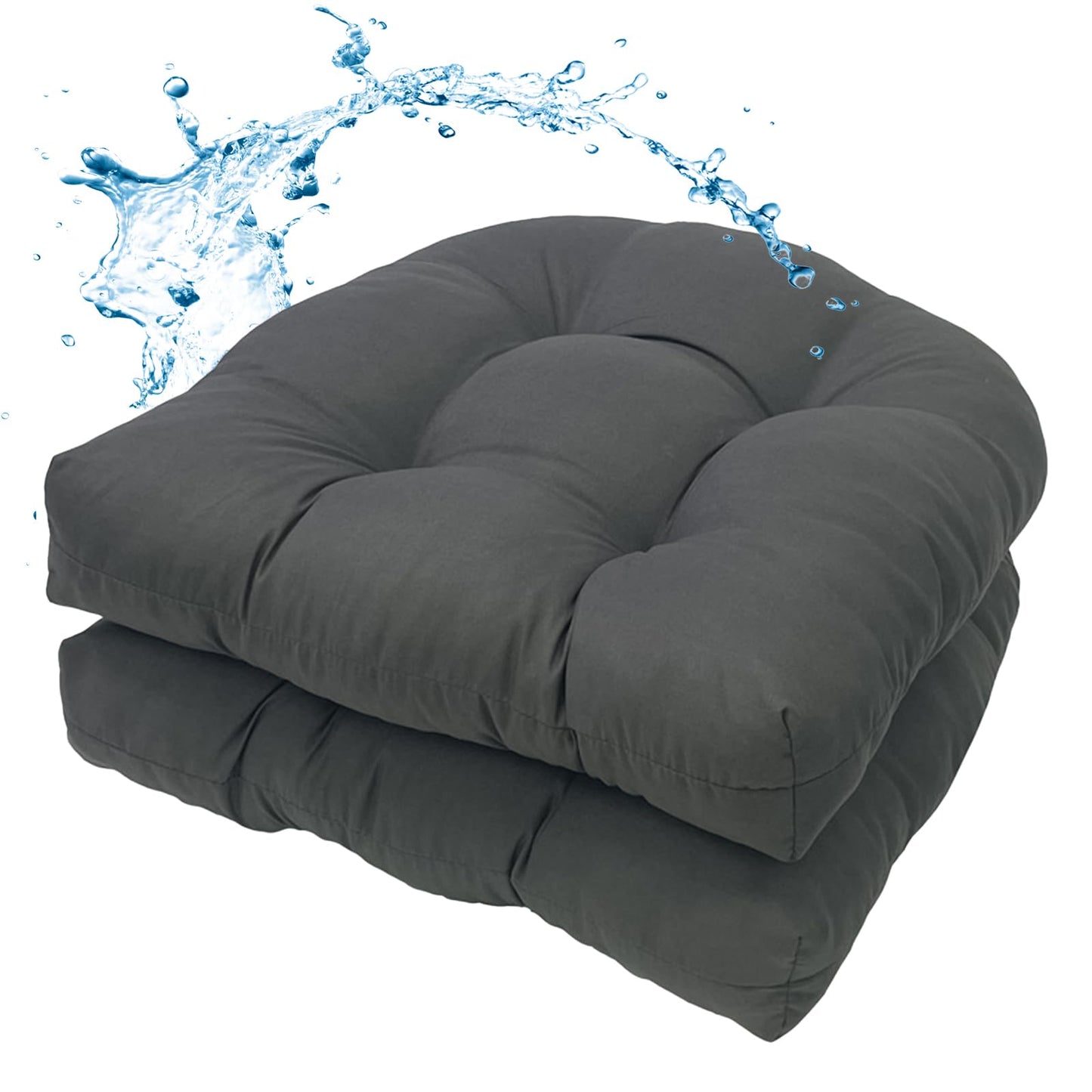 Water-Repellent Outdoor Chair Cushions Set of 2