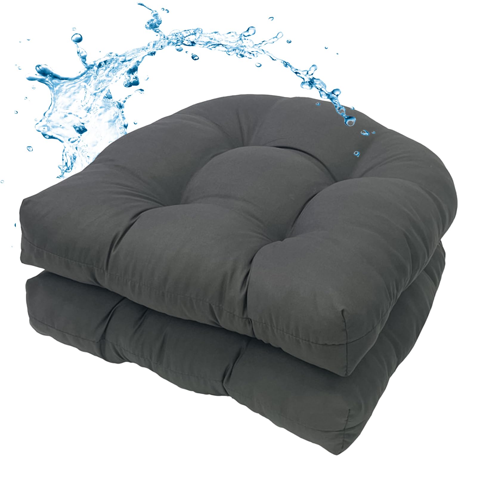 Water-Repellent Outdoor Chair Cushions Set of 2
