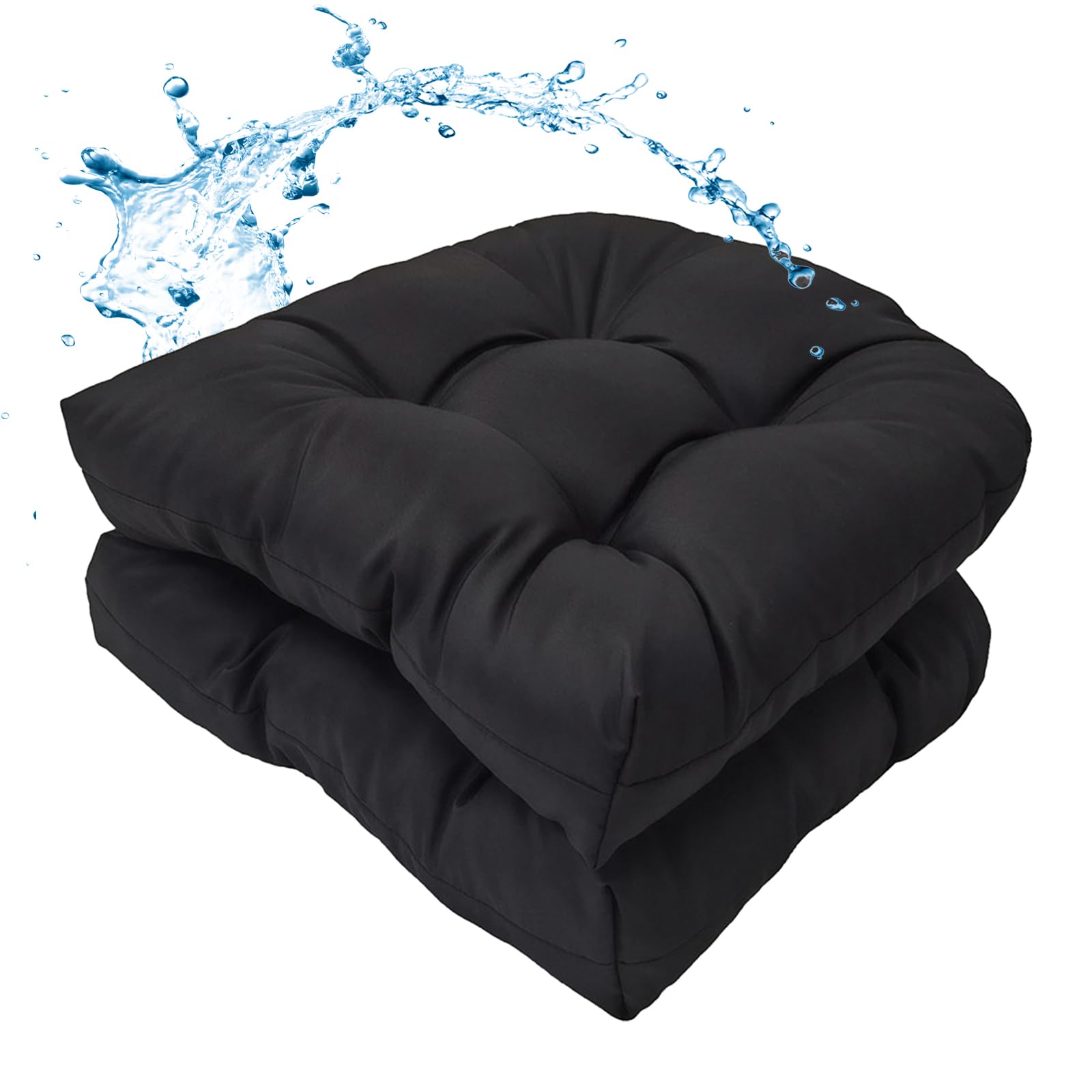 Water-Repellent Outdoor Chair Cushions Set of 2
