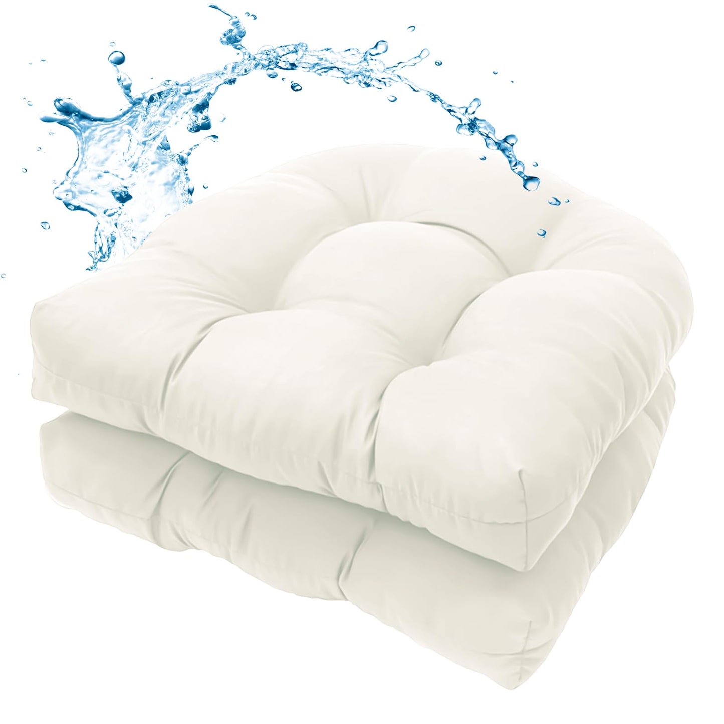 Water-Repellent Outdoor Chair Cushions Set of 2