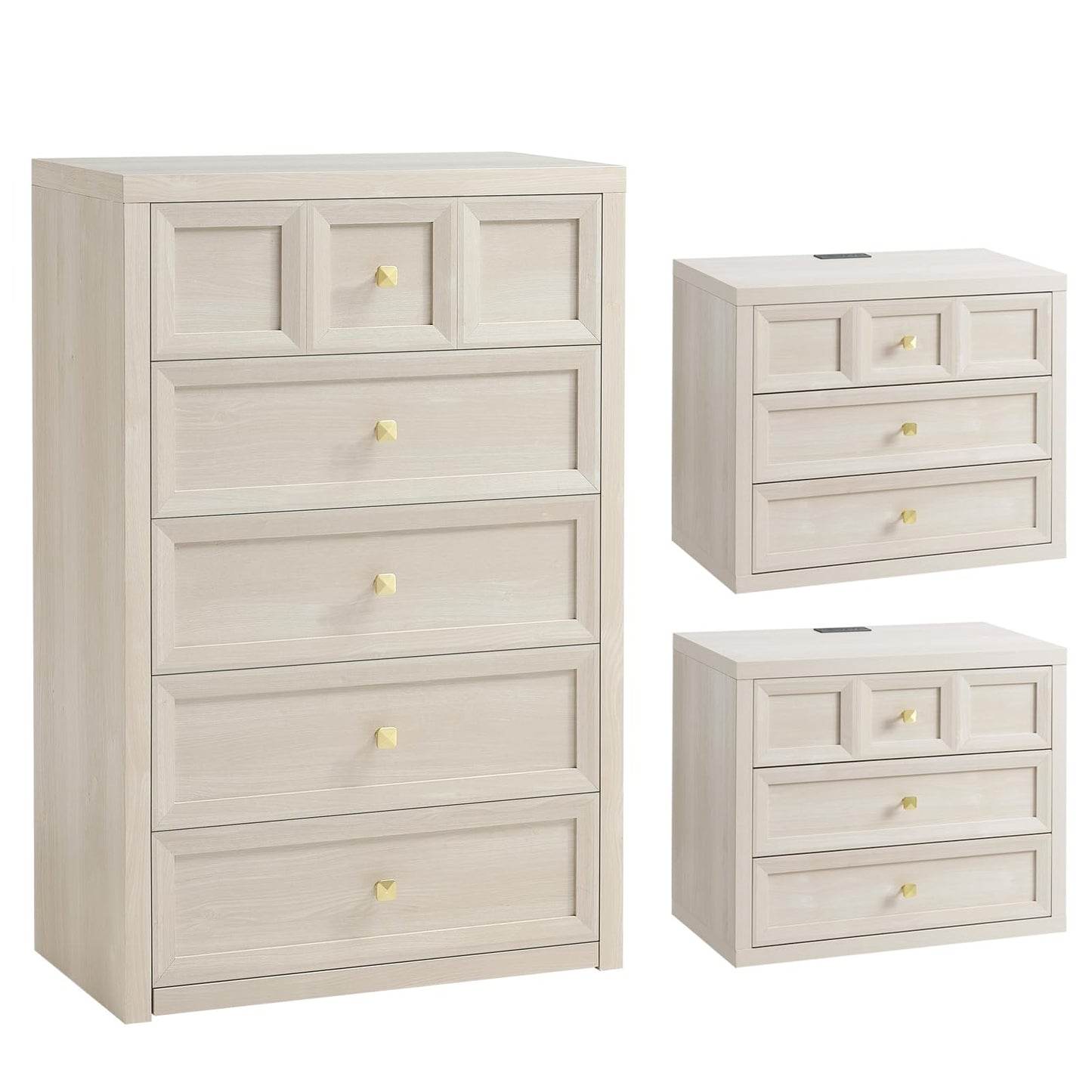 Bedroom Dresser and Nightstands Set