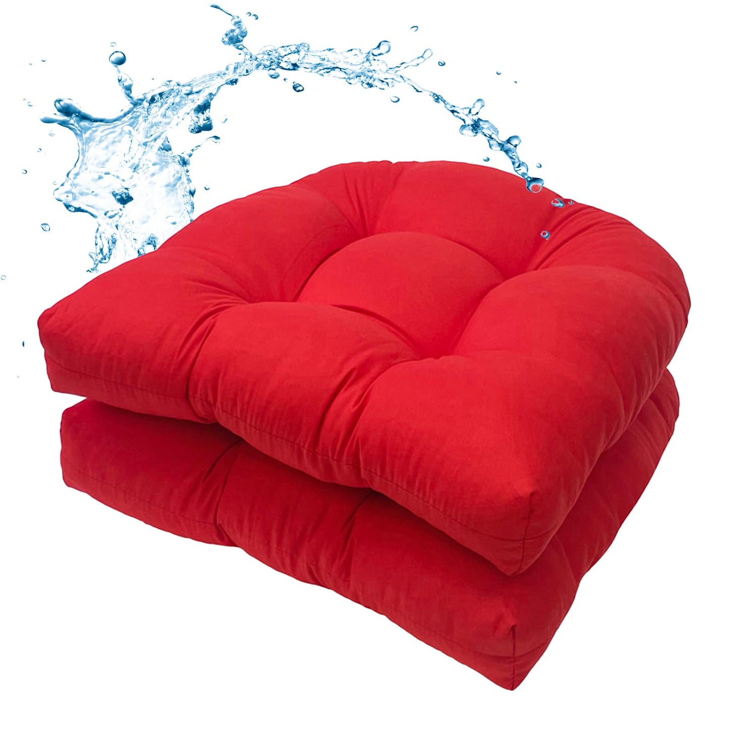 Water-Repellent Outdoor Chair Cushions Set of 2
