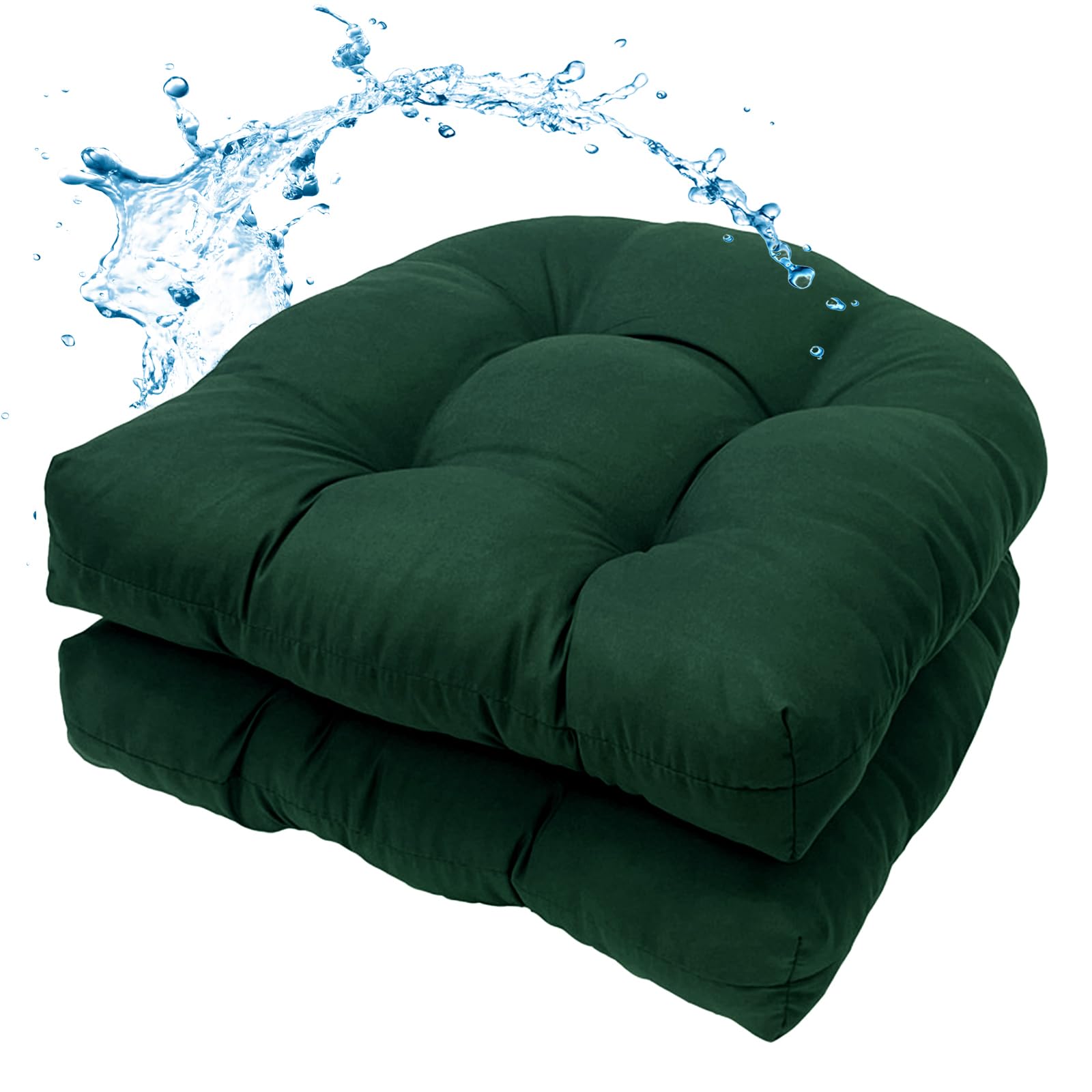 Water-Repellent Outdoor Chair Cushions Set of 2