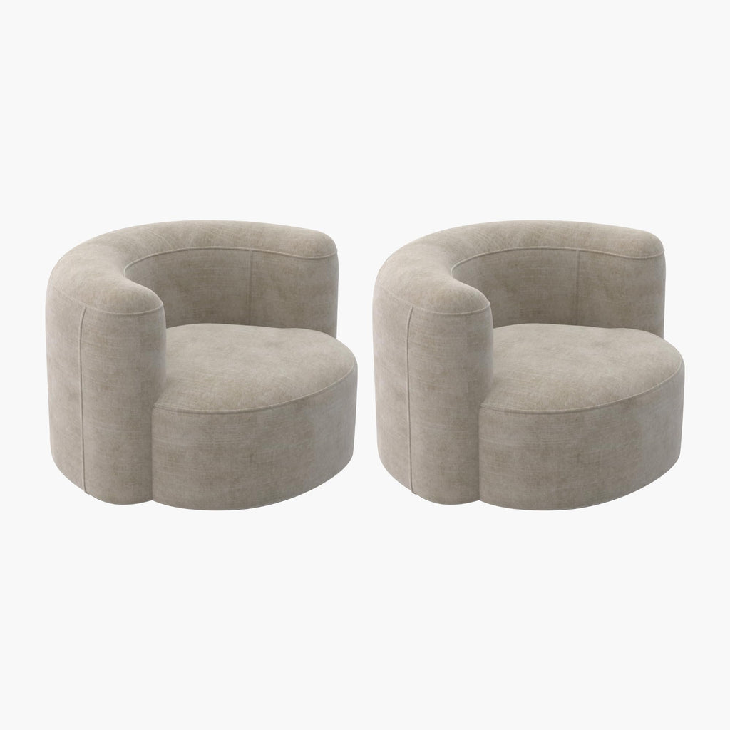 Curved Velvet Accent Chair