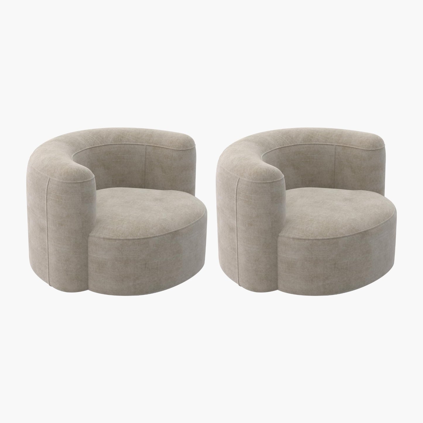 Curved Velvet Accent Chair