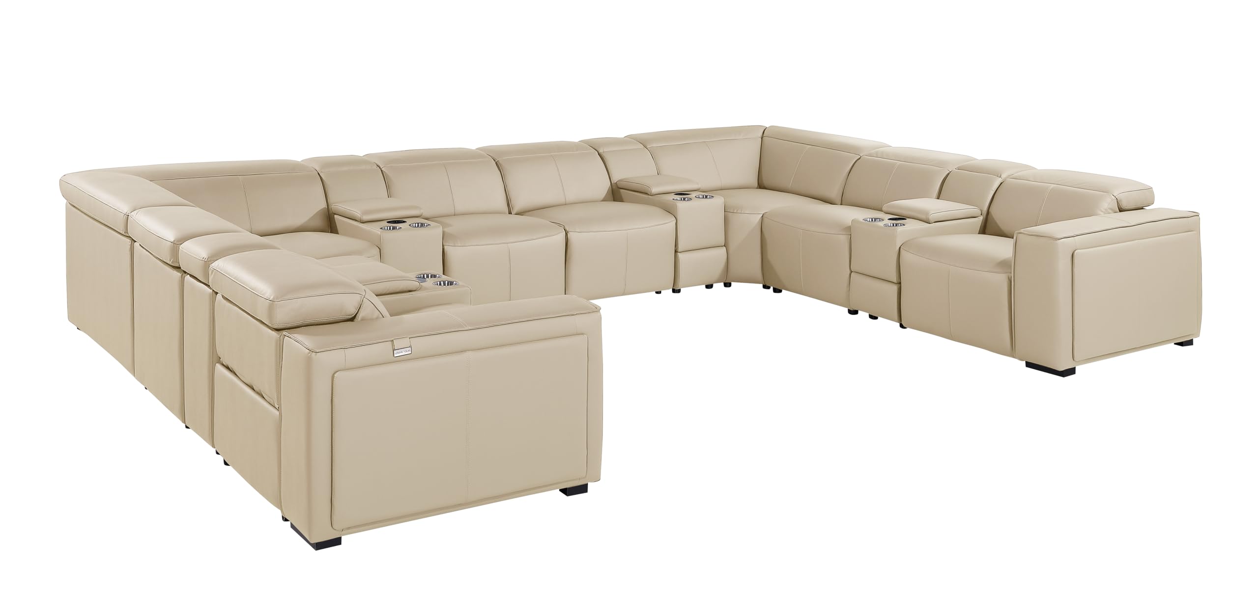Premium Leather Modular Reclining Sectional Sofa