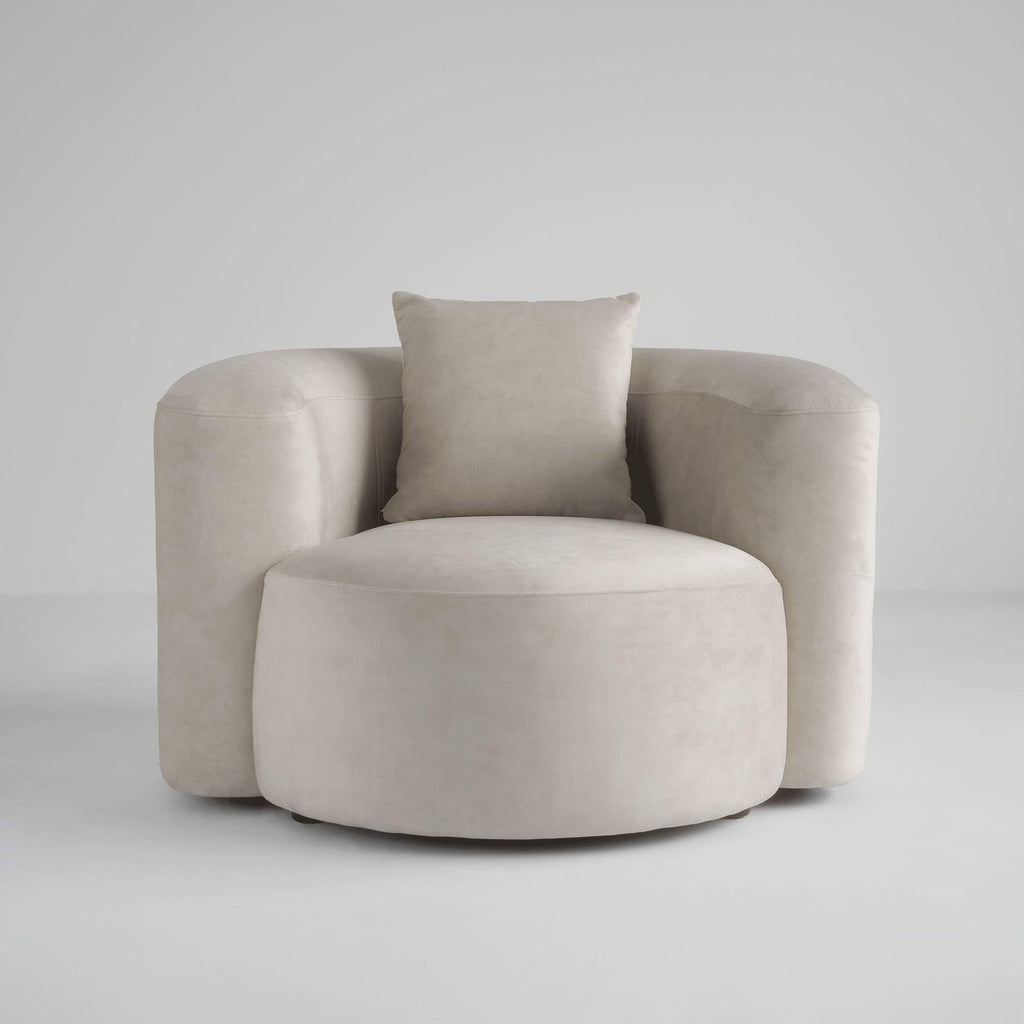 Curved Velvet Accent Chair