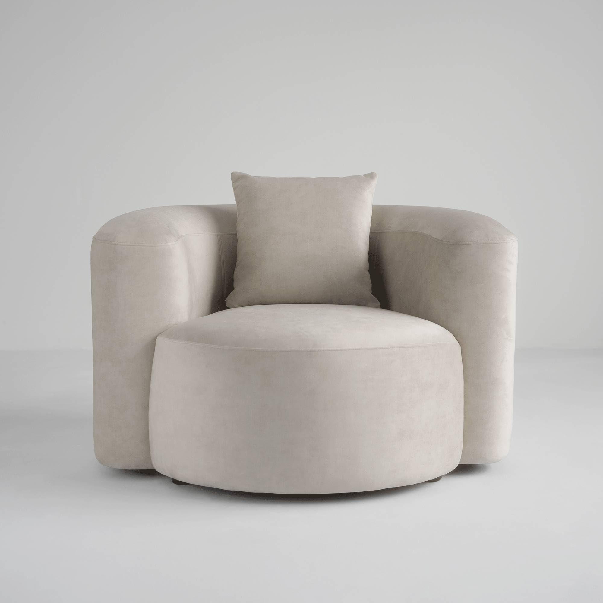 Curved Velvet Accent Chair