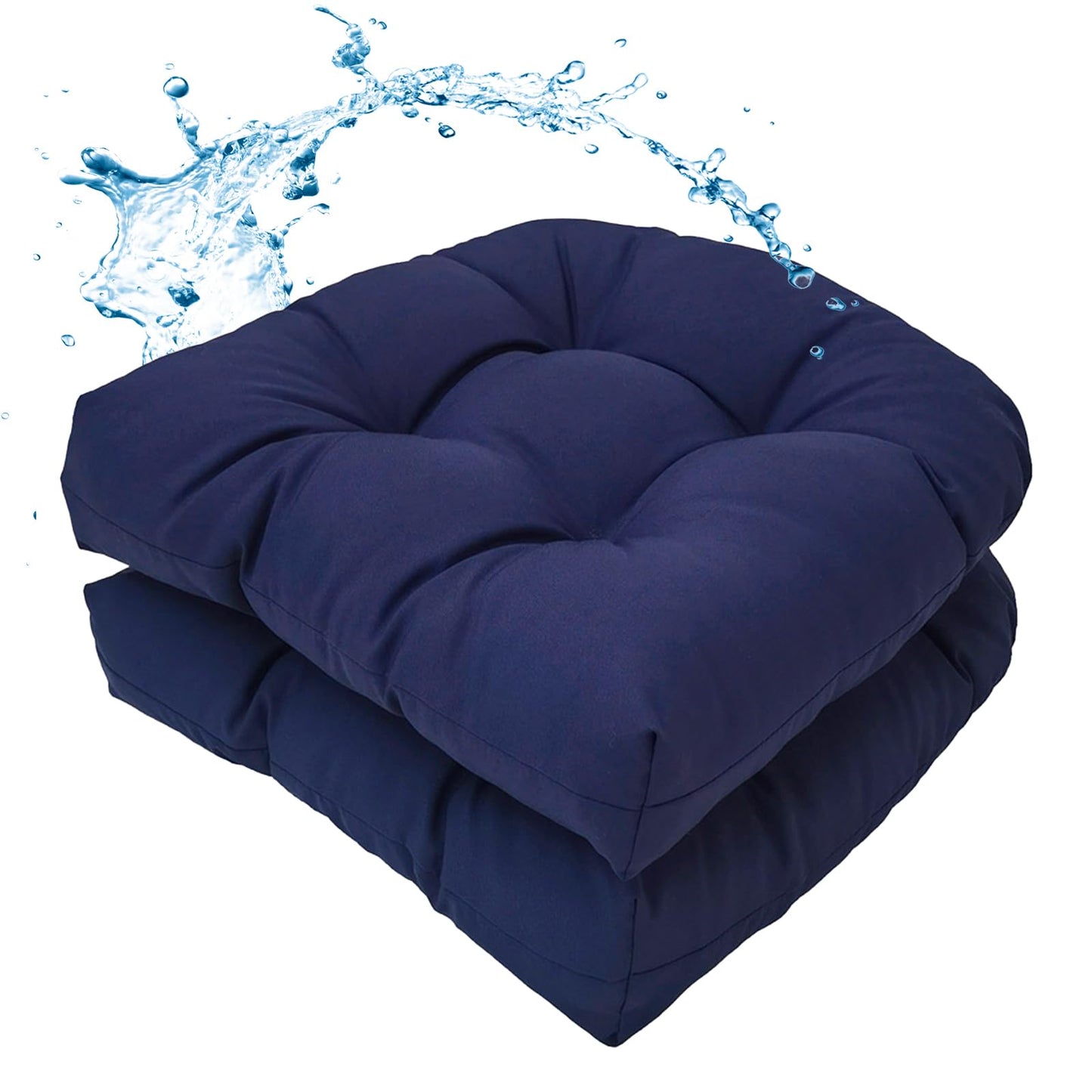 Water-Repellent Outdoor Chair Cushions Set of 2