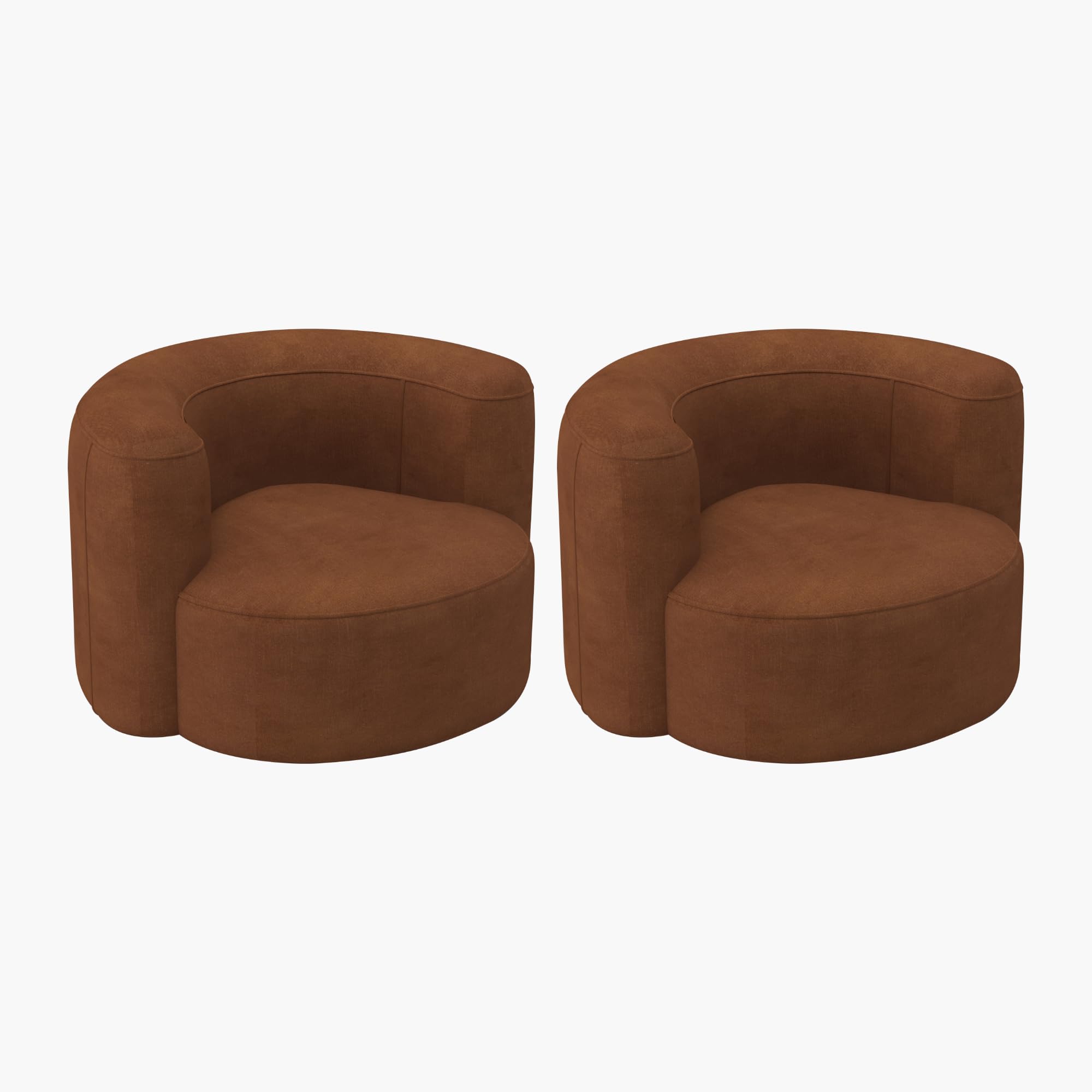 Curved Velvet Accent Chair