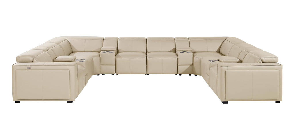 Premium Leather Modular Reclining Sectional Sofa