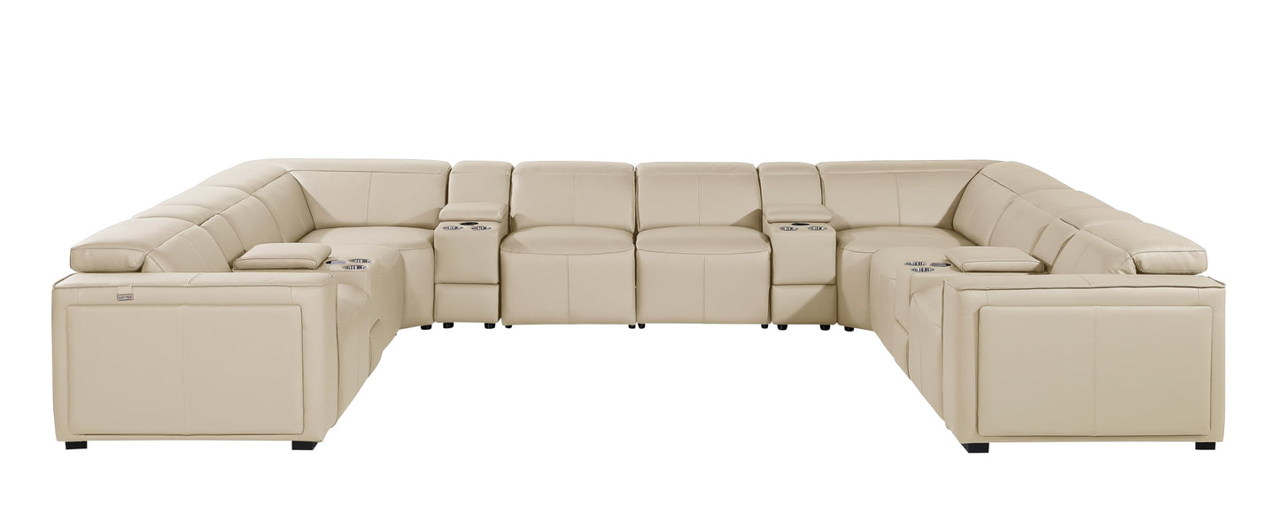 Premium Leather Modular Reclining Sectional Sofa
