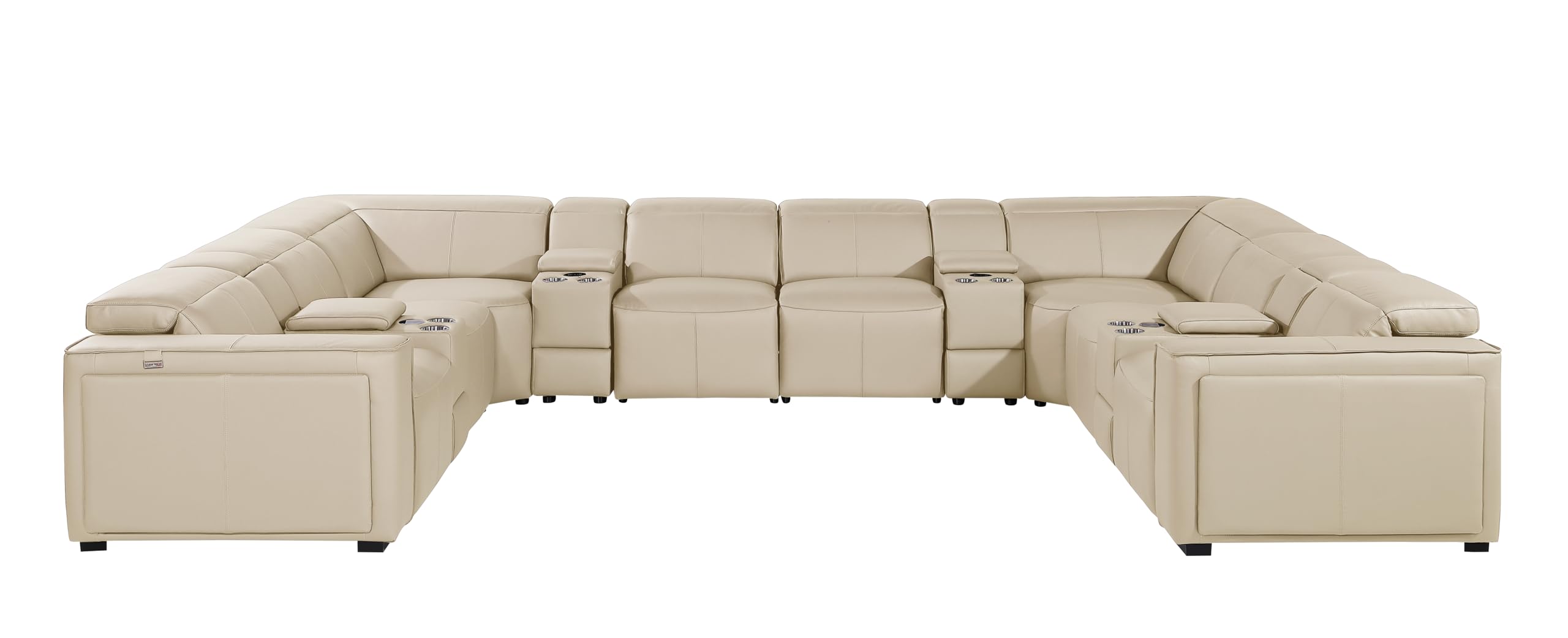 Premium Leather Modular Reclining Sectional Sofa