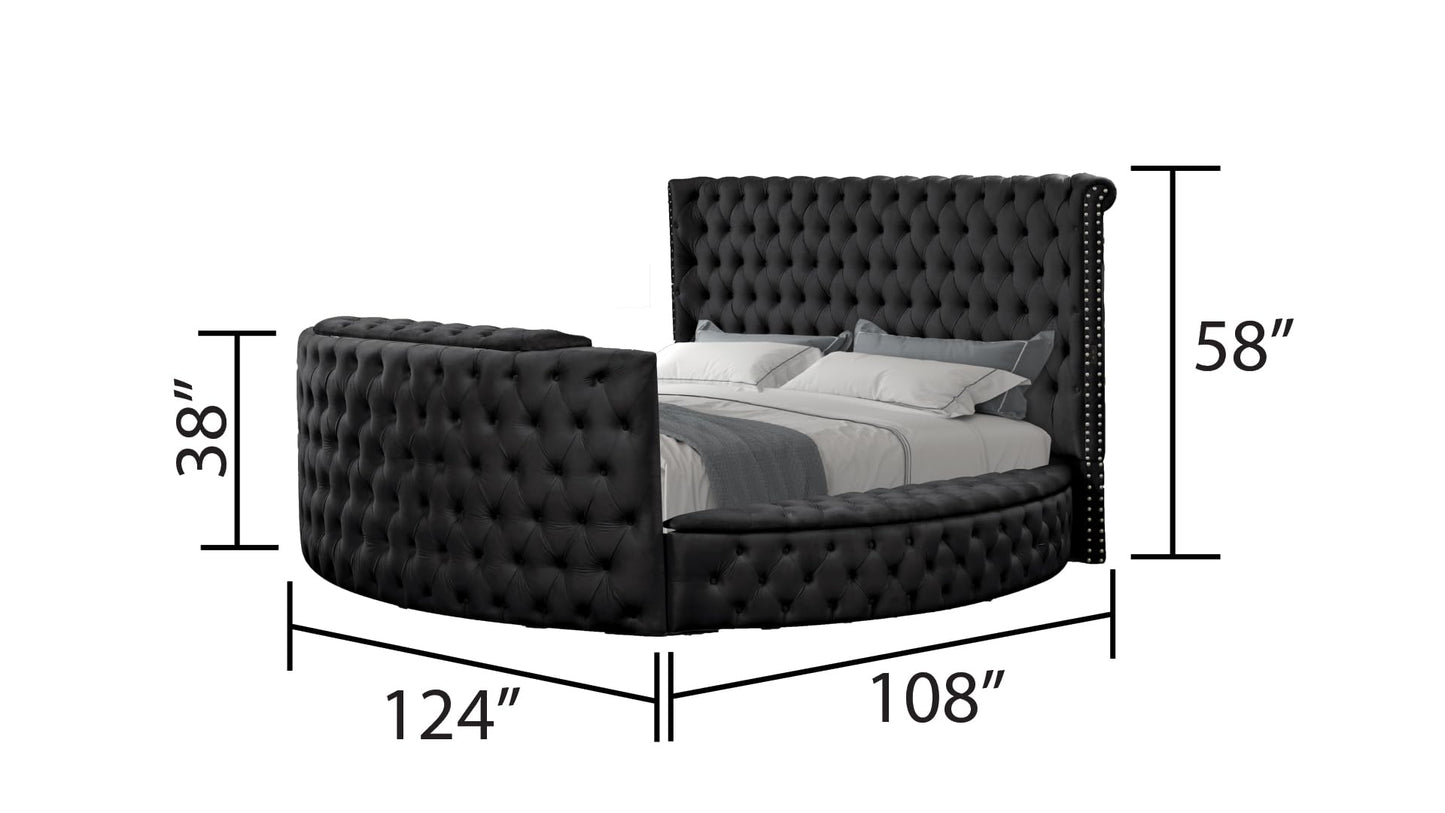 Modern Crystal Tufted King Bed