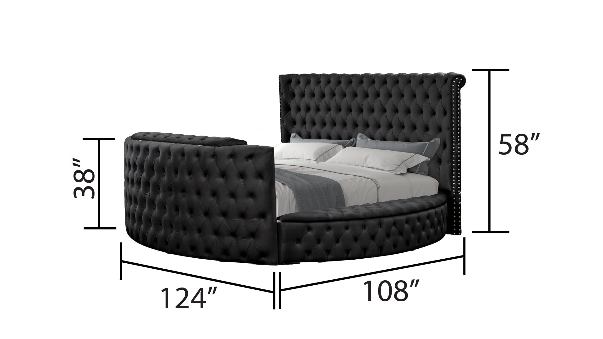 Modern Crystal Tufted King Bed
