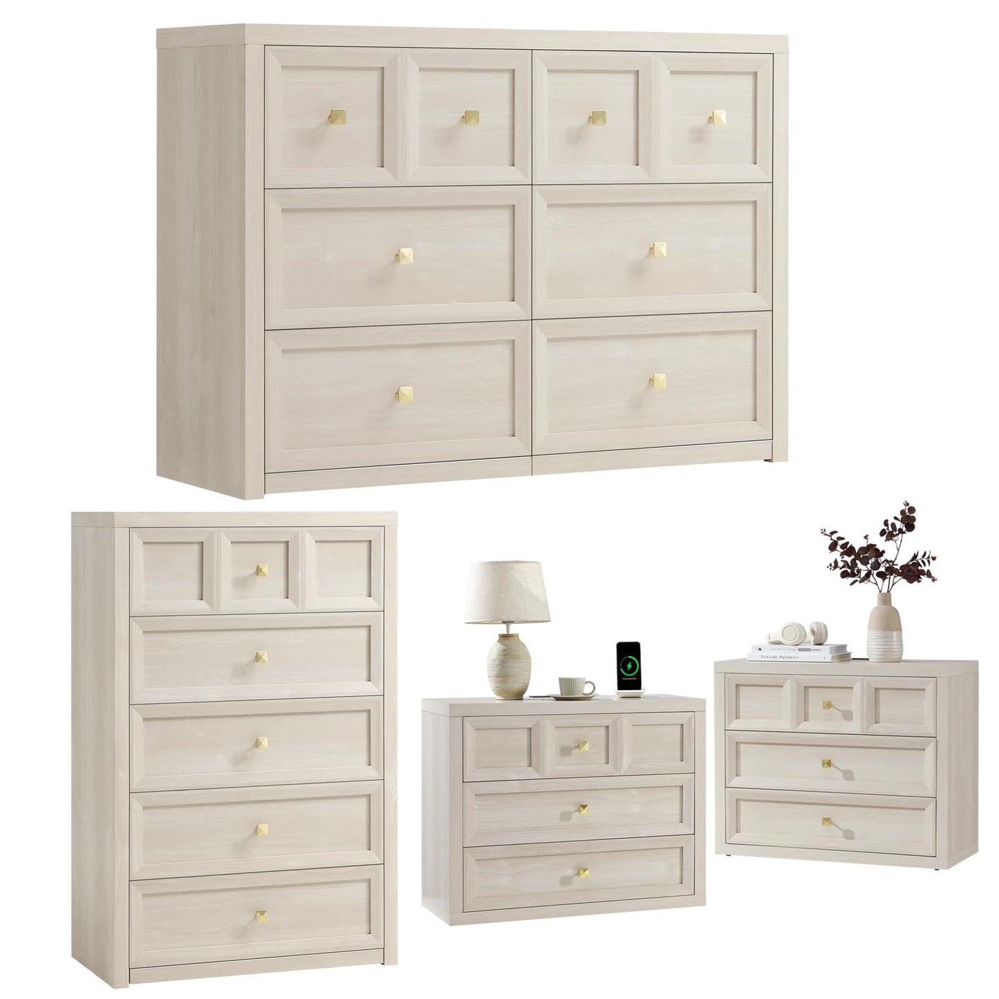 Bedroom Dresser and Nightstands Set