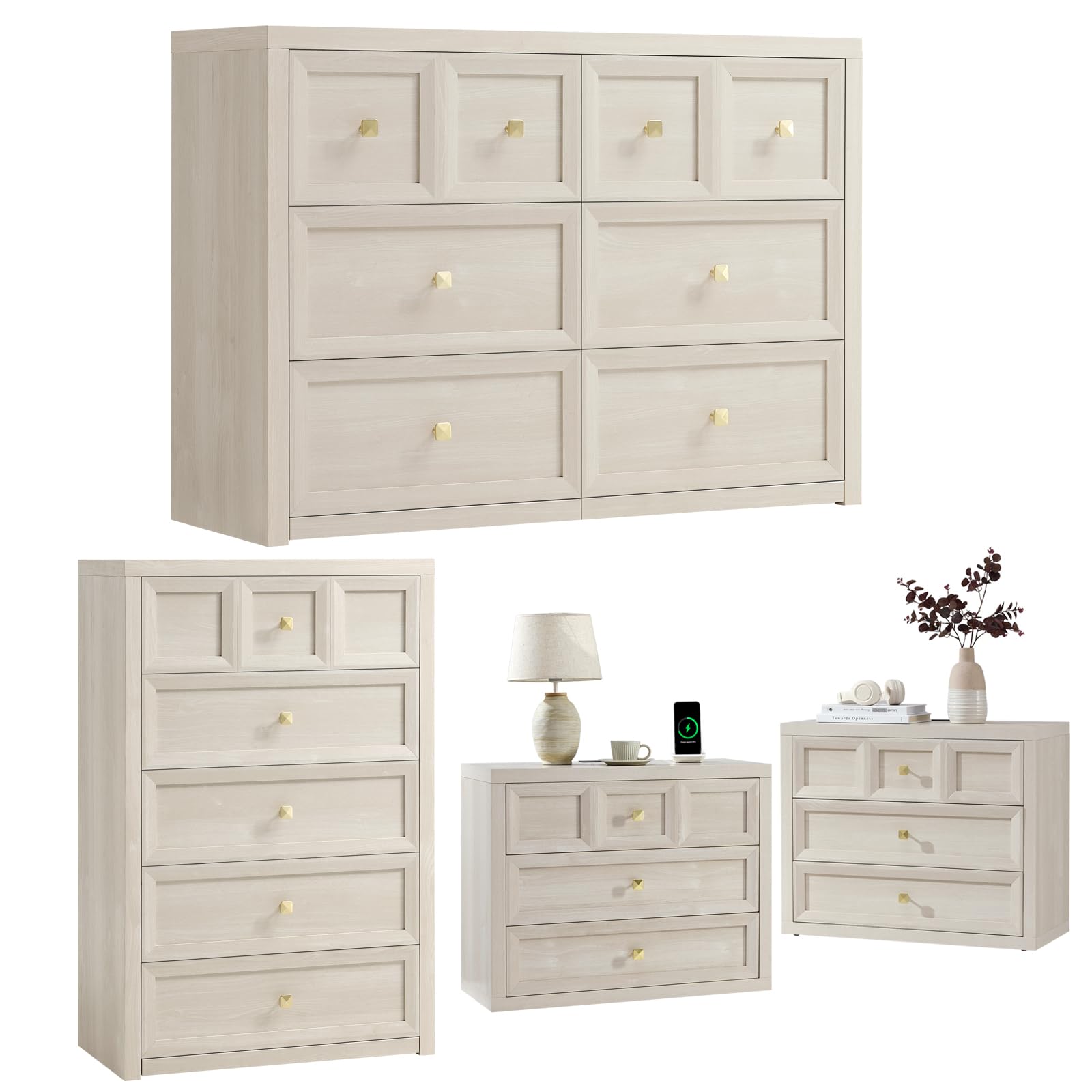 Bedroom Dresser and Nightstands Set