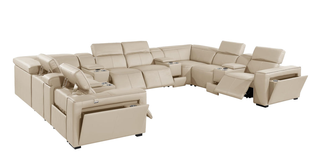 Premium Leather Modular Reclining Sectional Sofa