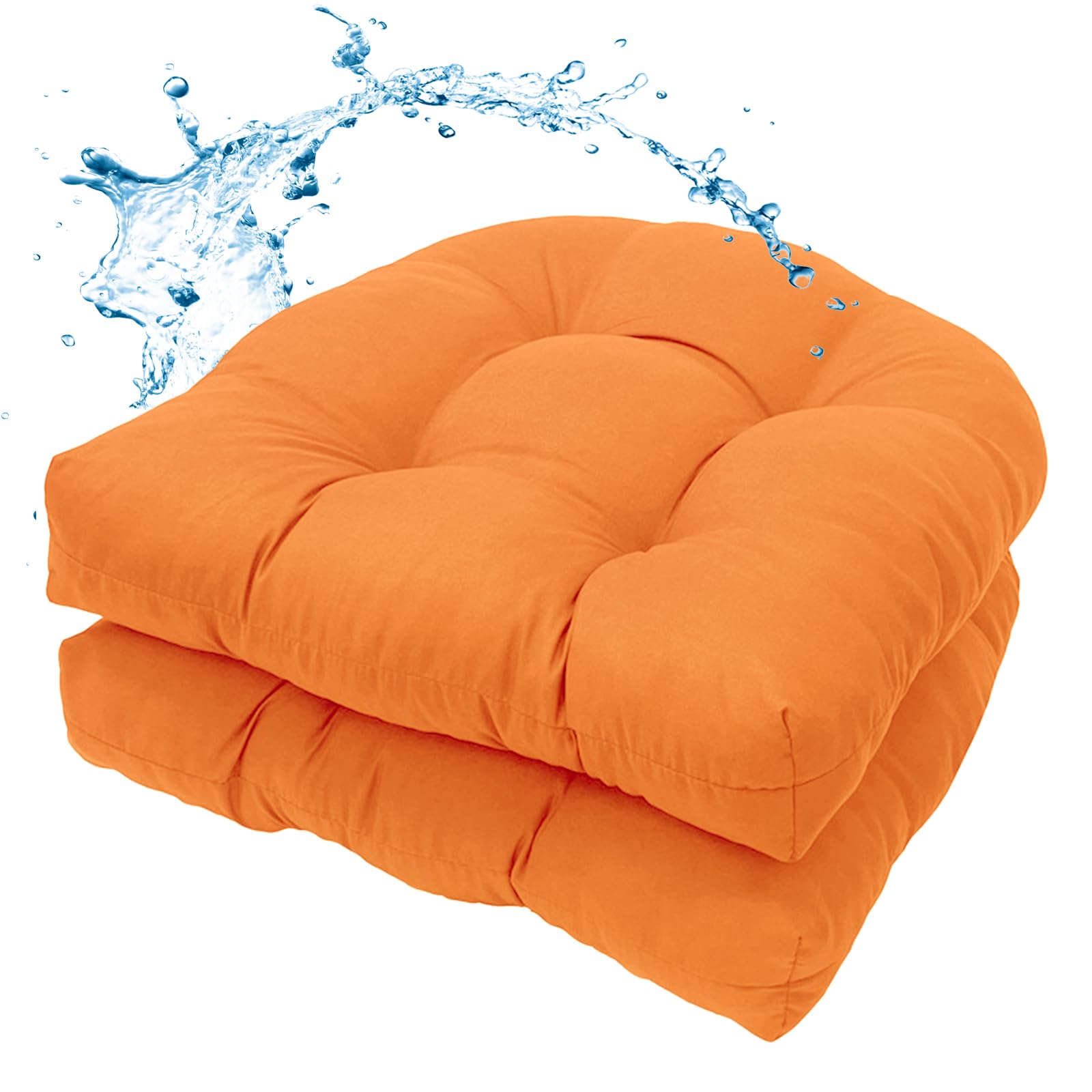 Water-Repellent Outdoor Chair Cushions Set of 2