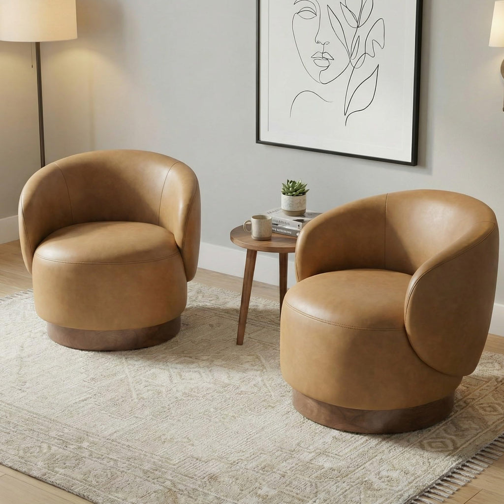 Swivel Barrel Accent Chair