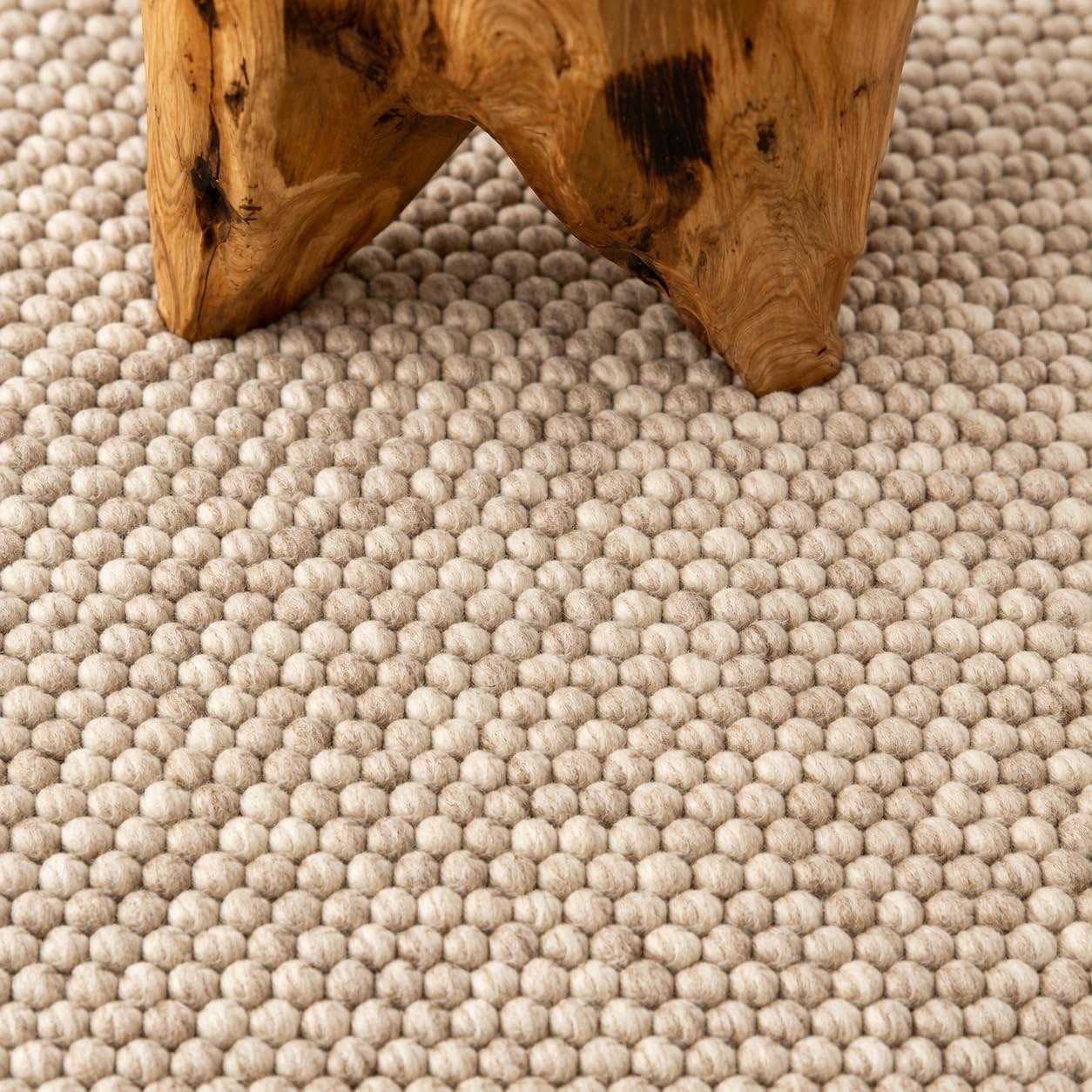 Chunky Knit Wool Area Rug