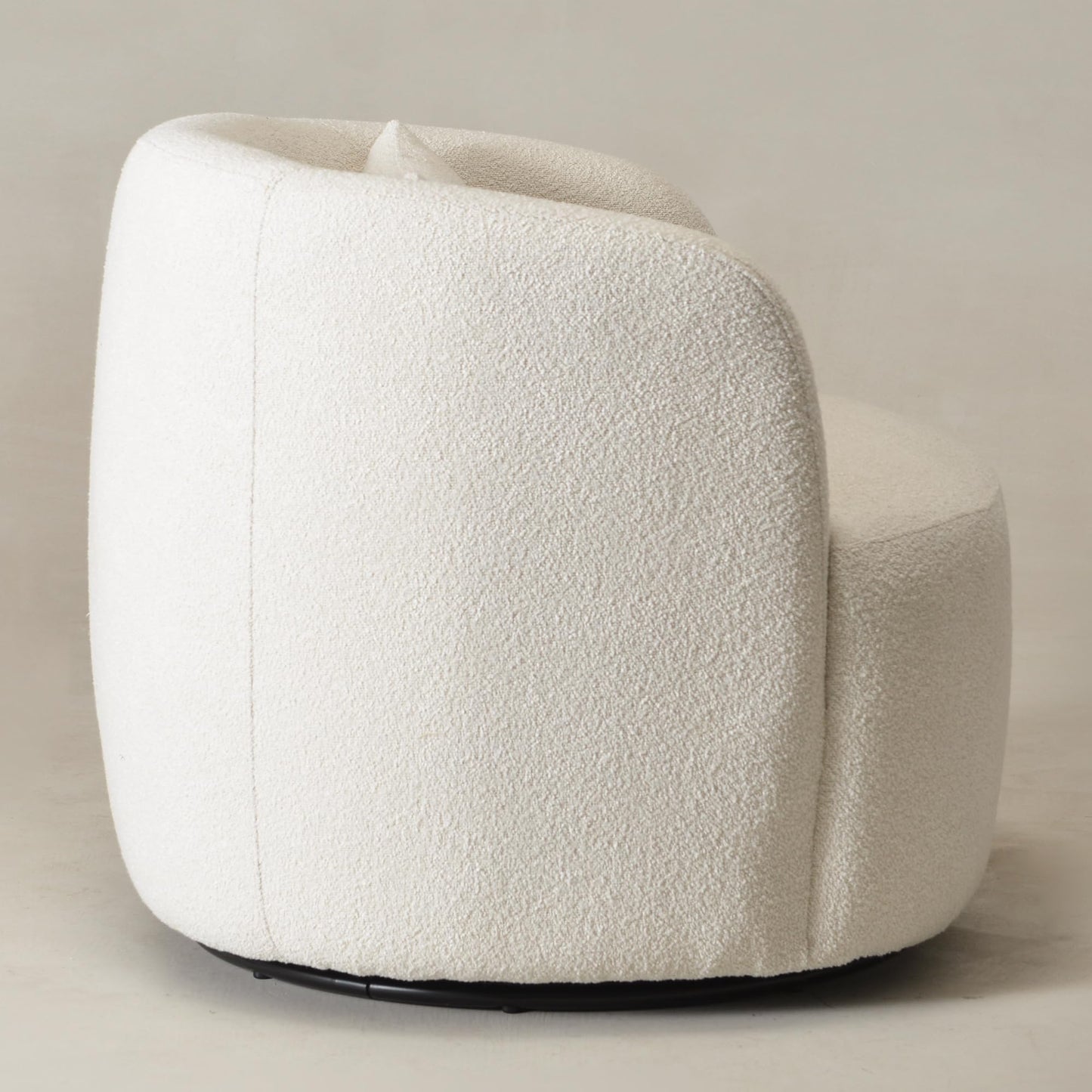 Boucle Swivel Barrel Accent Chairs Set of 2