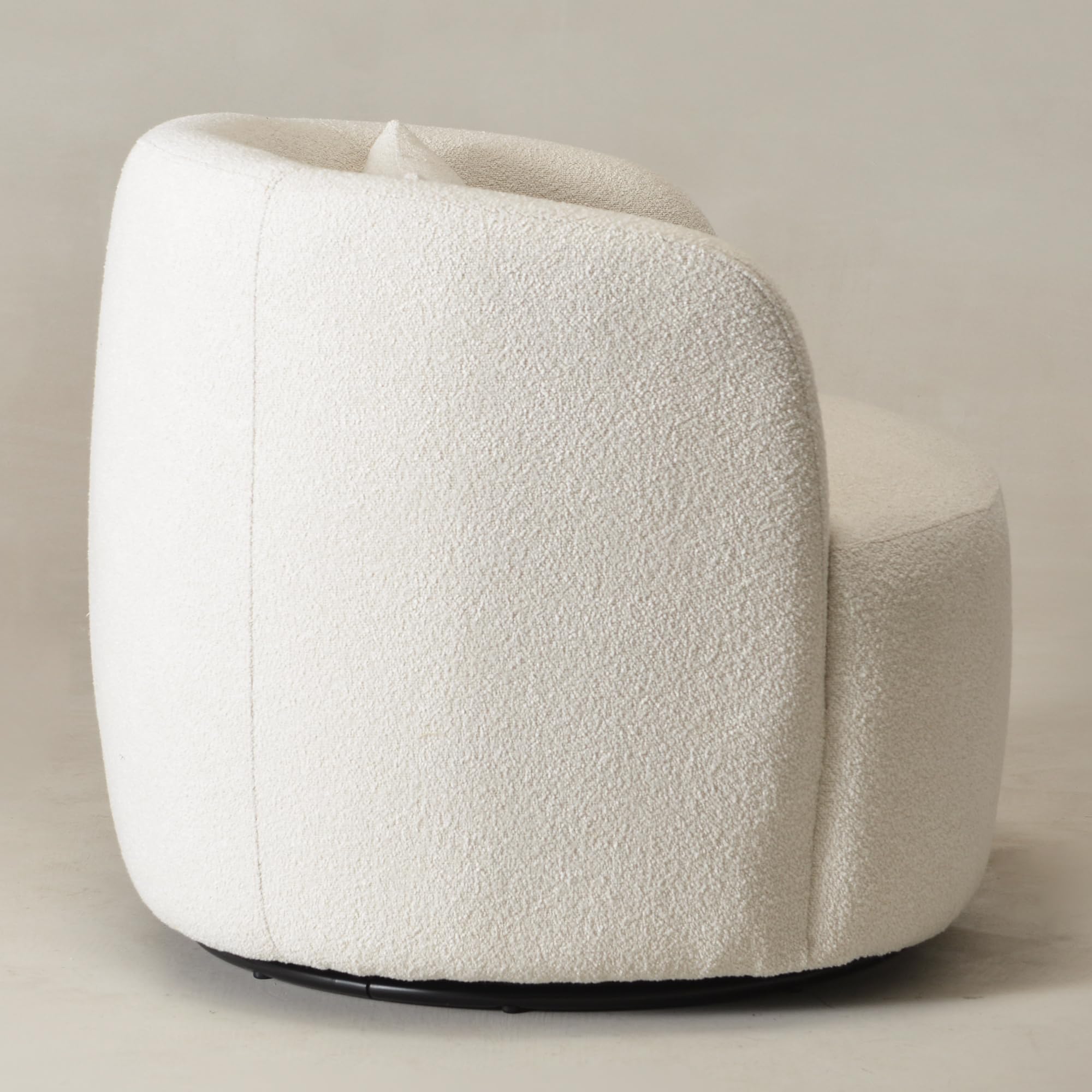 Boucle Swivel Barrel Accent Chairs Set of 2