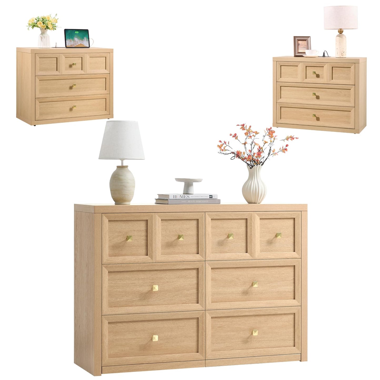 Bedroom Dresser and Nightstands Set