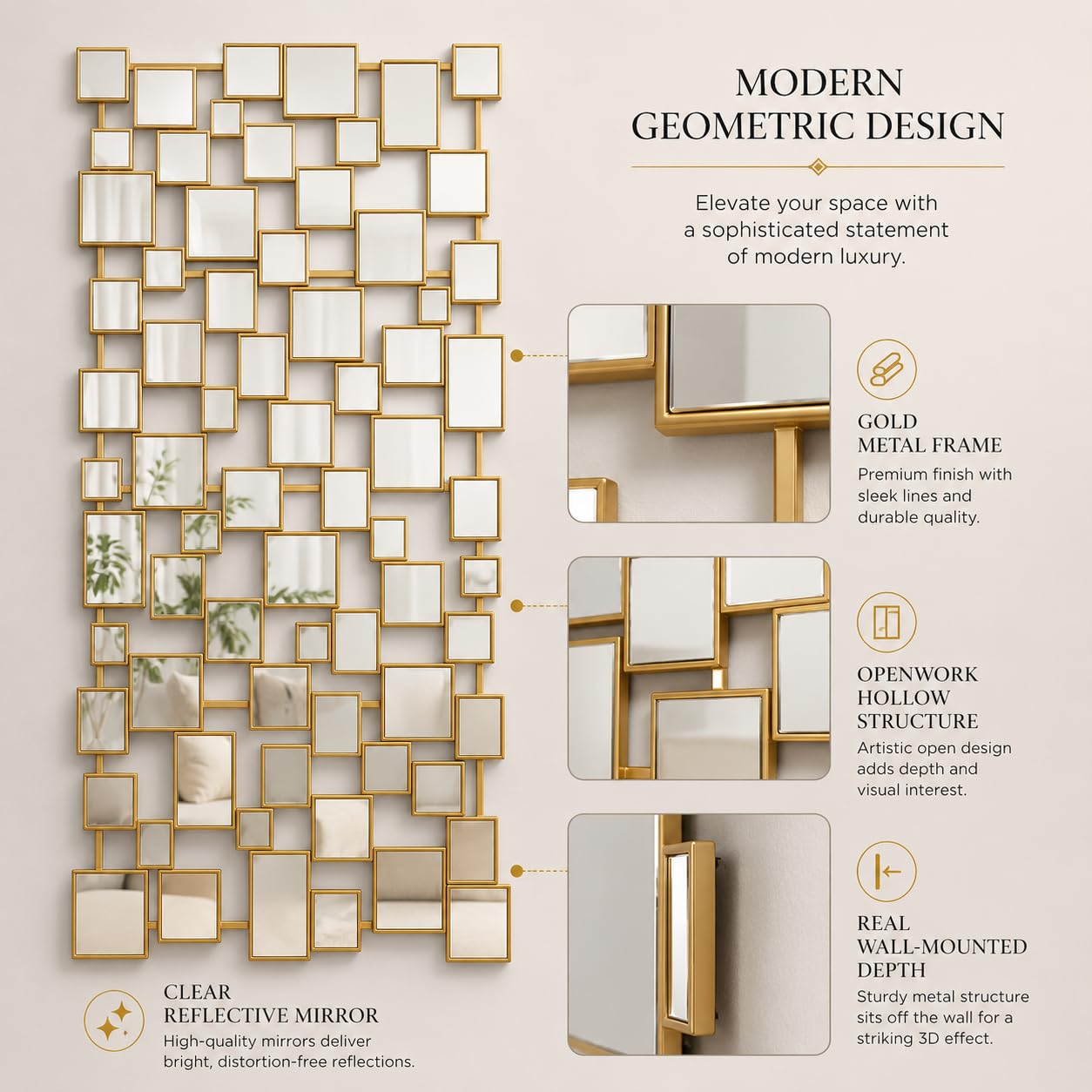 Modern Large Accent Wall Mirror