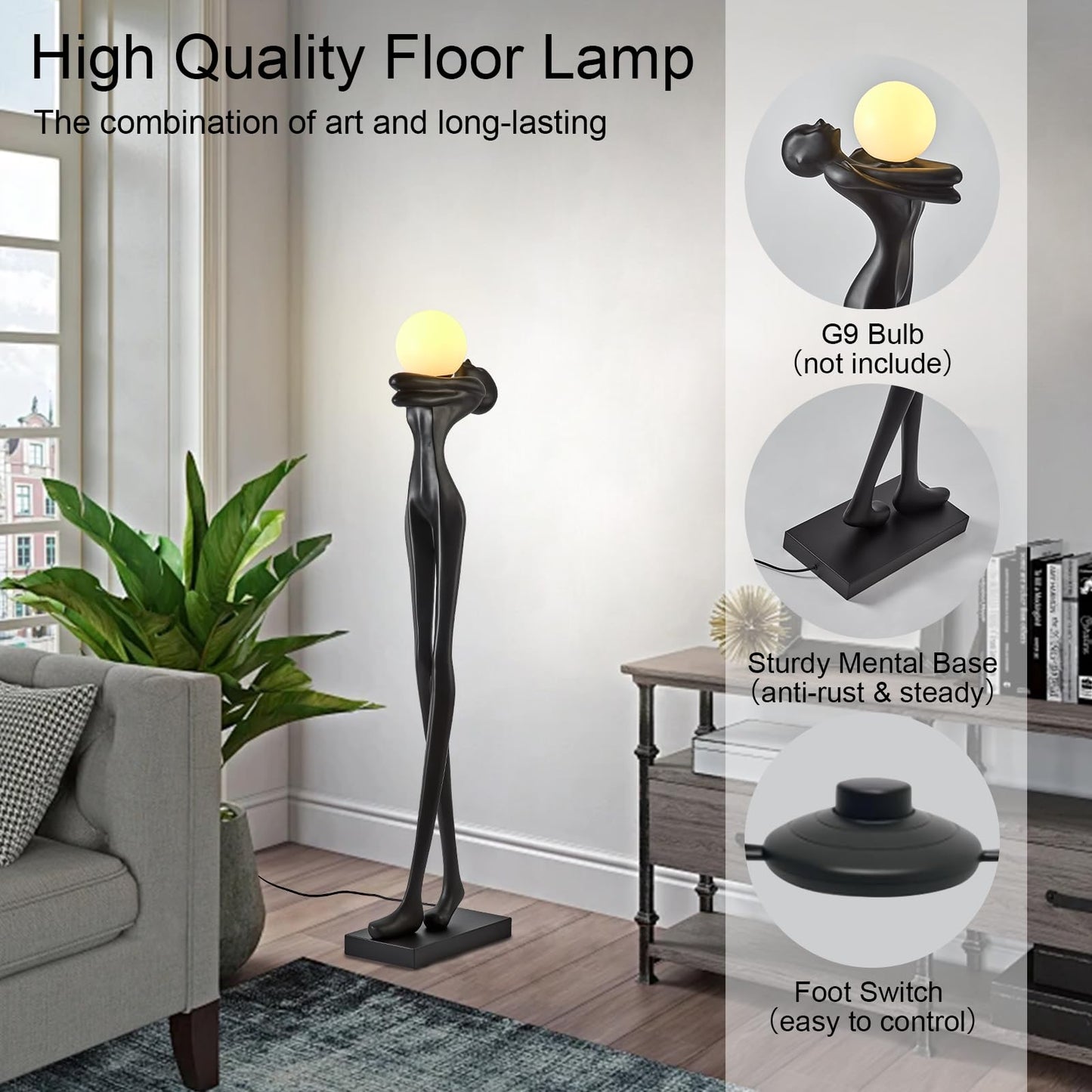Modern Human Sculpture Floor Lamp