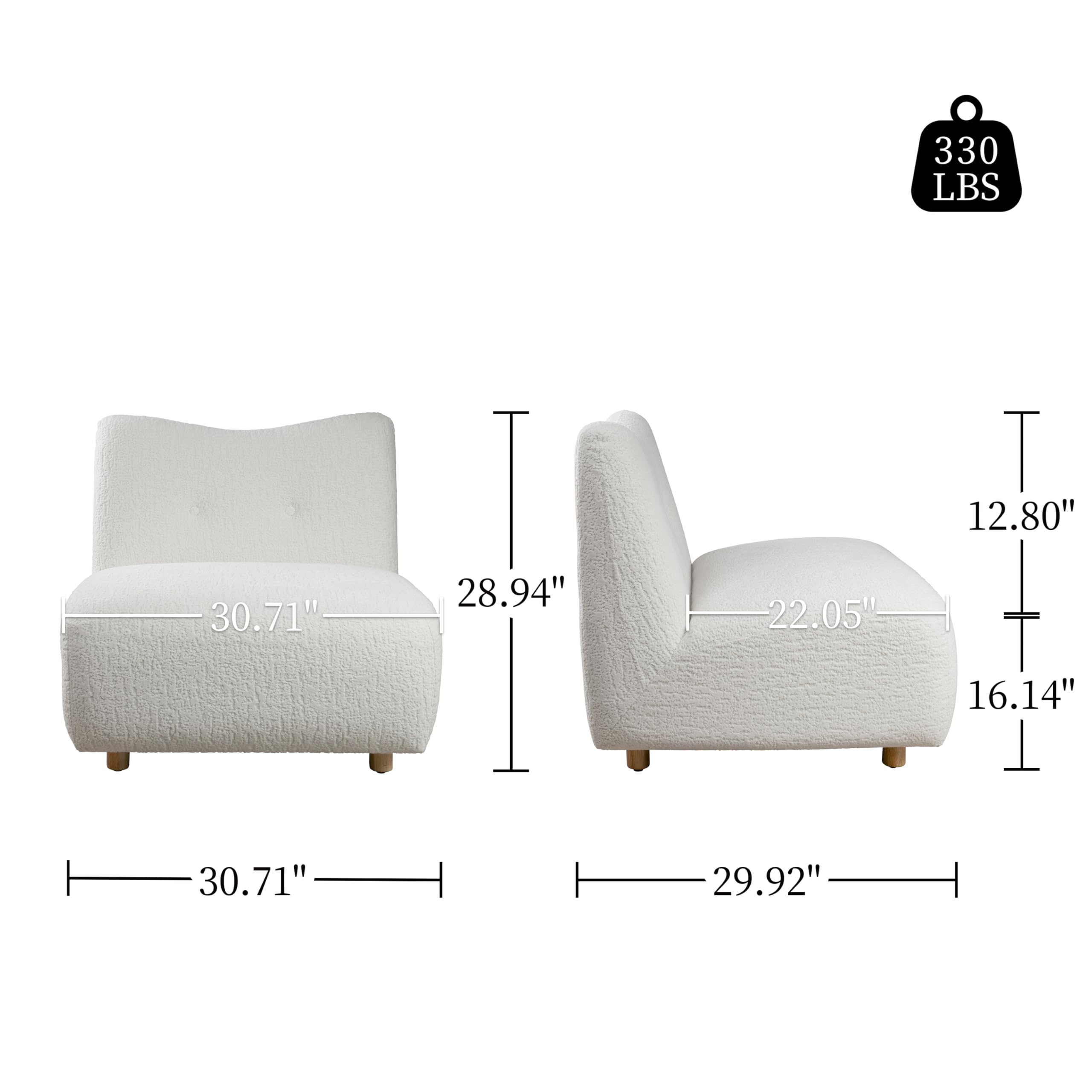Modern Sherpa Modular Accent Chair