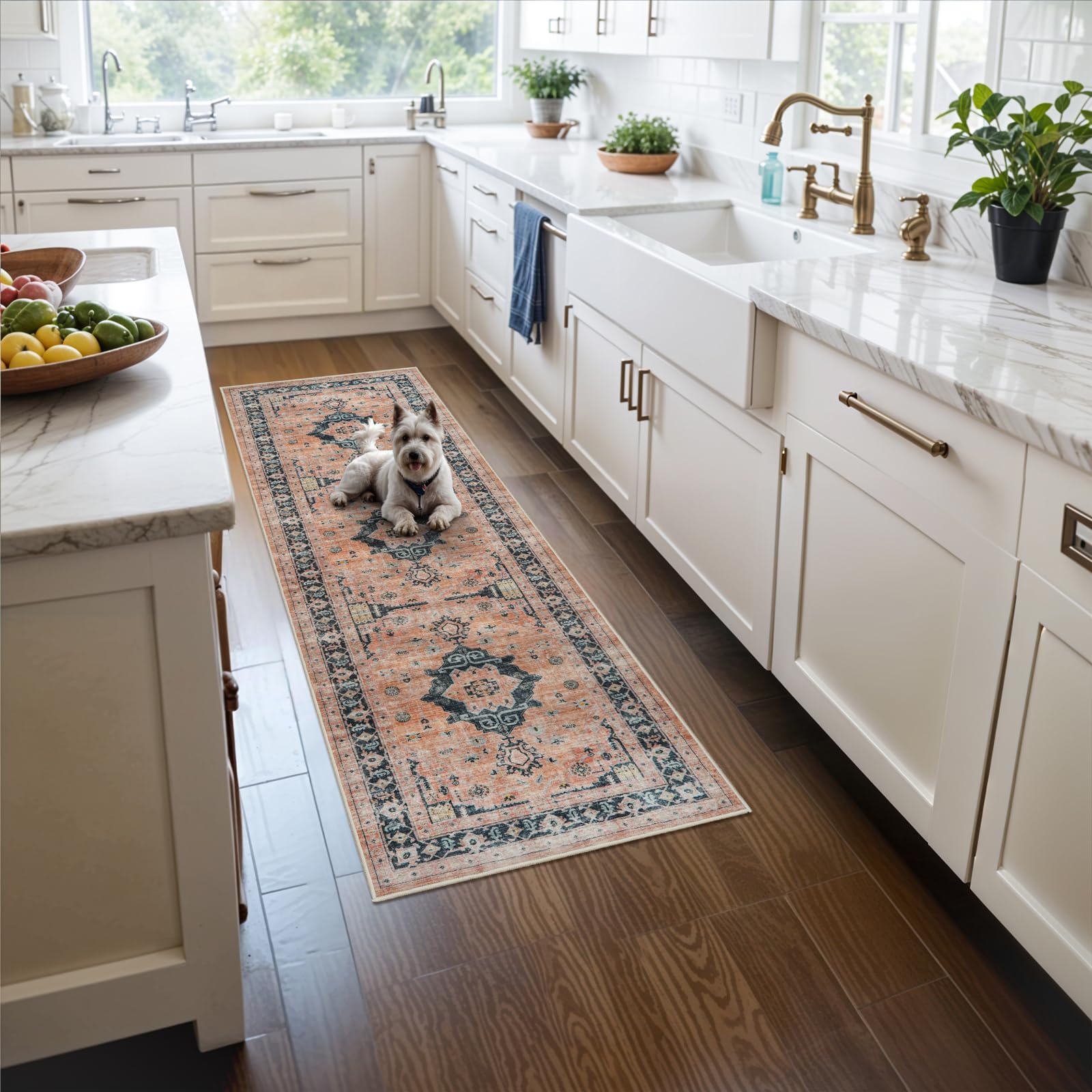 Washable Vintage Runner Rug 2x7