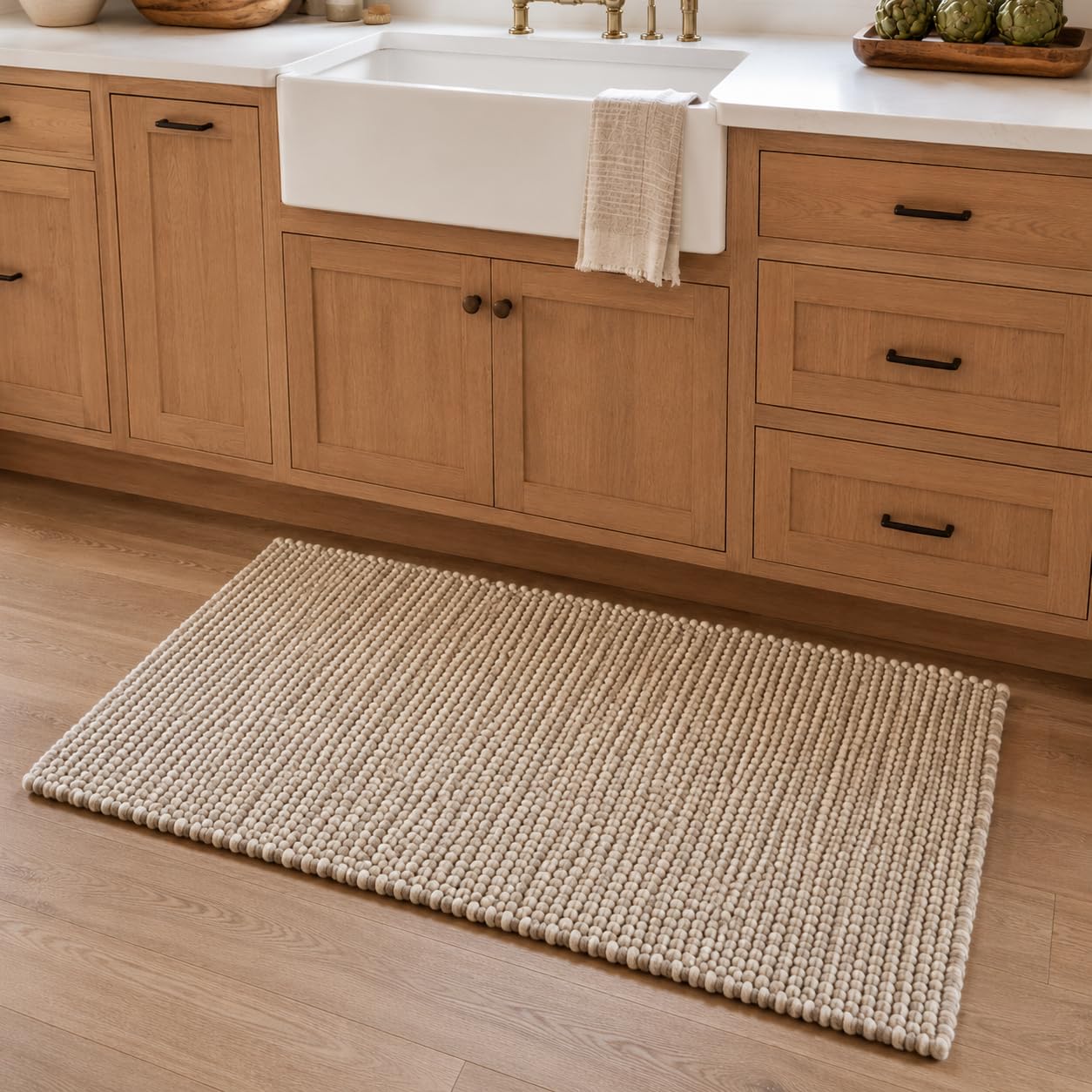 Chunky Knit Wool Area Rug