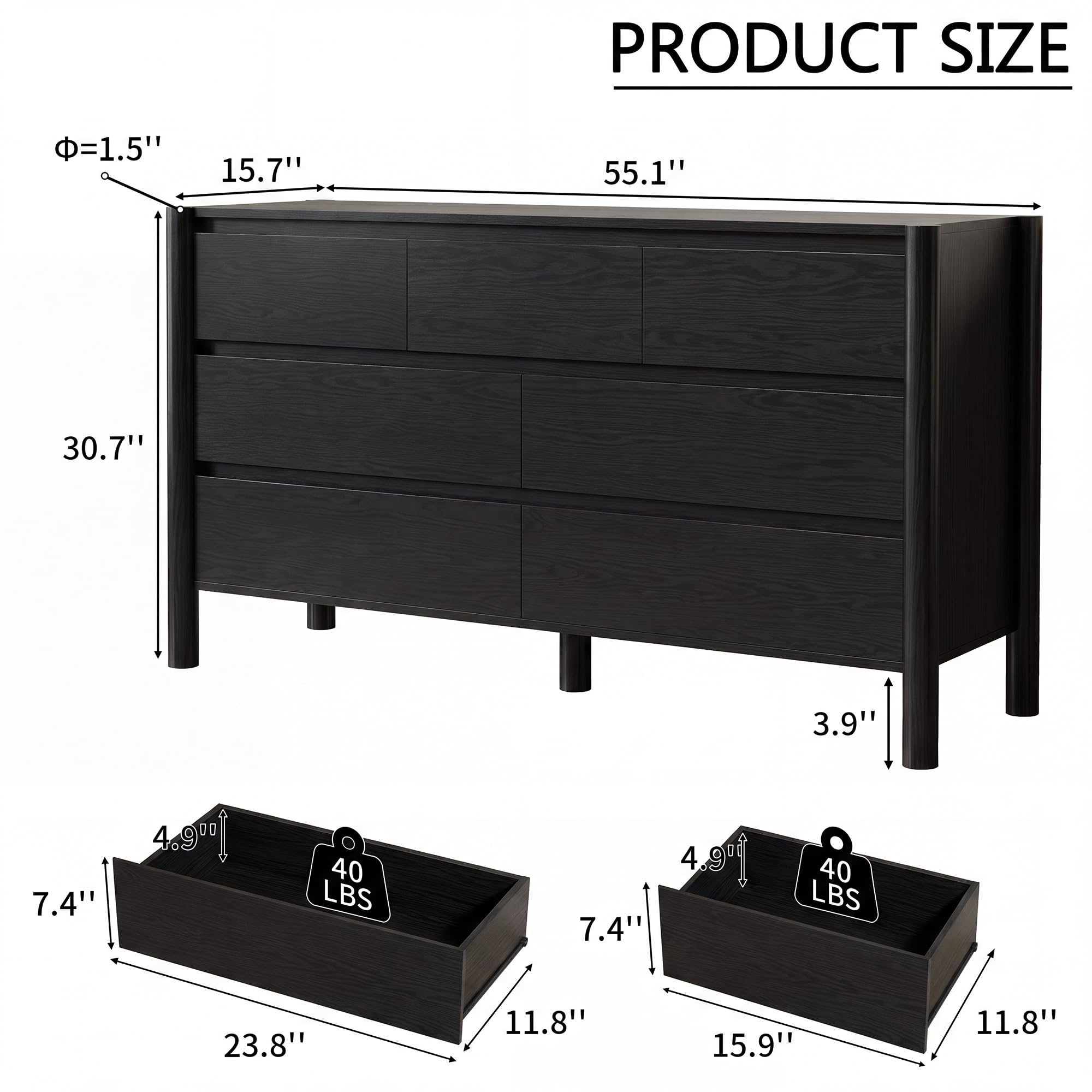 6 Drawer Bedroom Dresser